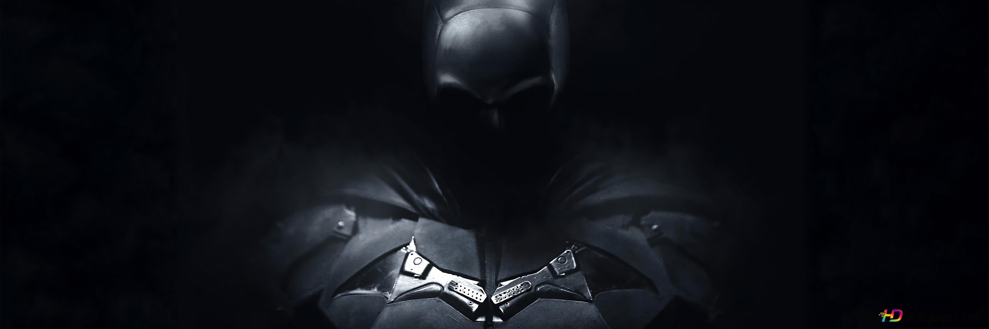 4000x1333 The batman : batman costume in the dark under the spotlight 4K wallpaper download