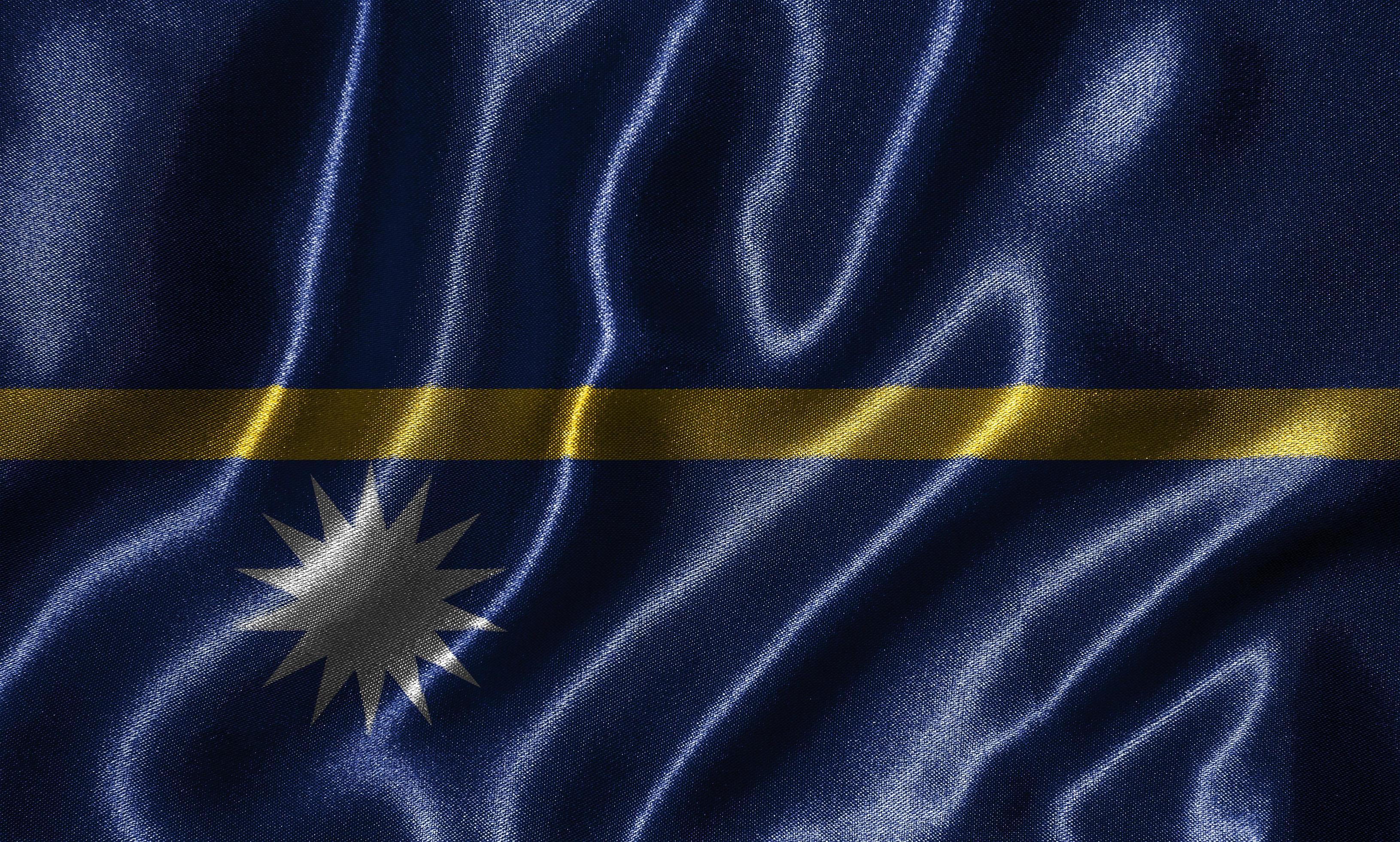 3261x1960 Wallpaper by Nauru flag and waving flag