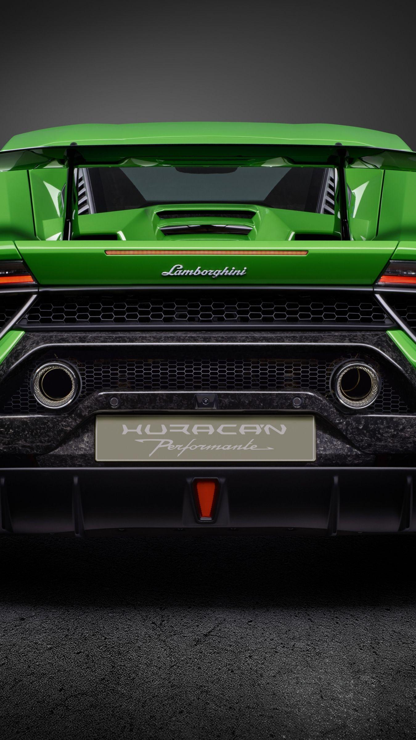 1350x2400 Download Lamborghini Huracan Performante 2019 Rear View Apple