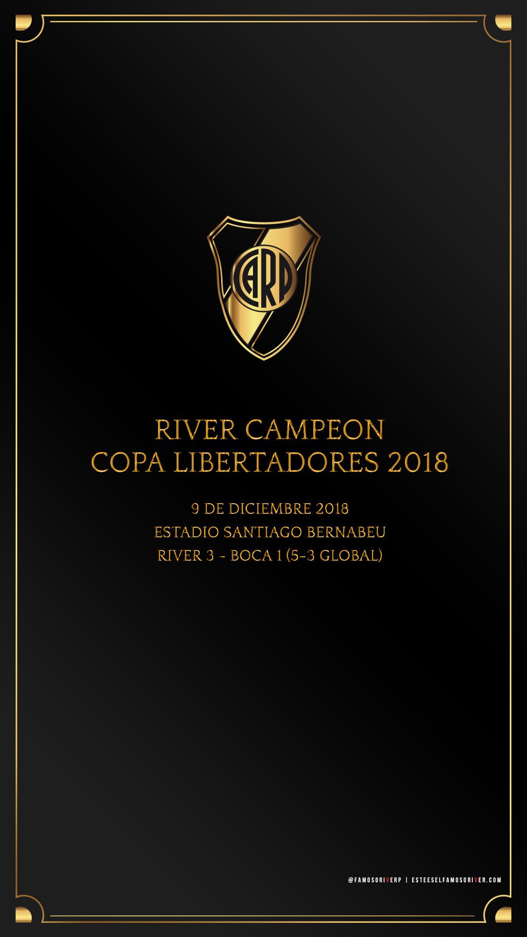 1080x1920 DESCARGA Fondo de Pantalla Celular River Plate Campeón Copa Libertadores 2018
