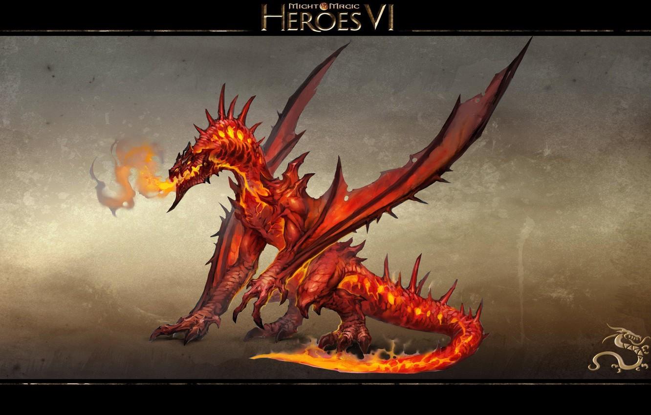 1332x850 Wallpaper Dragon, Fire, Heroes of might and Magic Might & Magic Heroes VI, Arkath, Arkat image for desktop, section игры