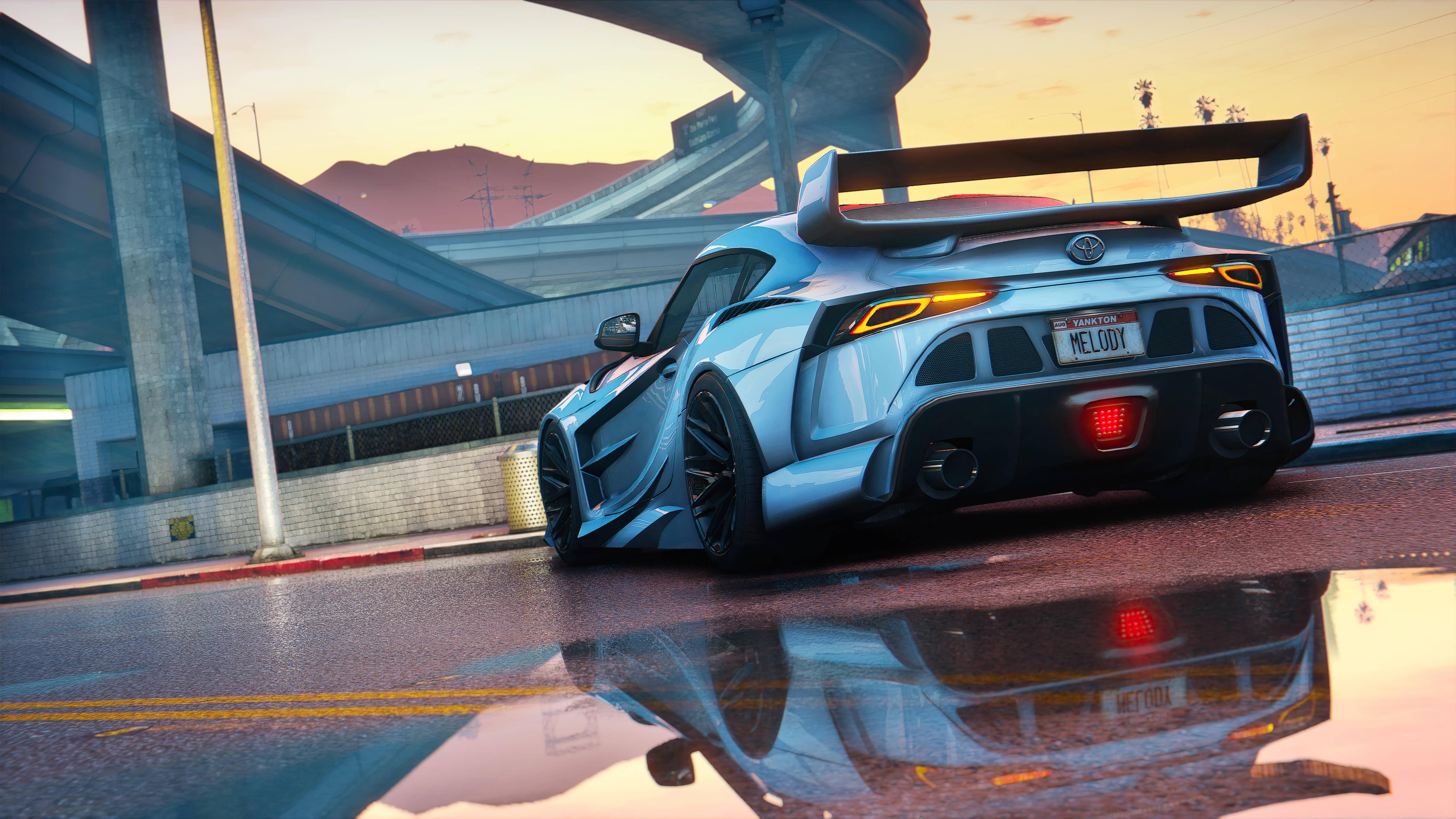 5120x2880 Download Light Blue Toyota Supra Gta Car Wallpaper