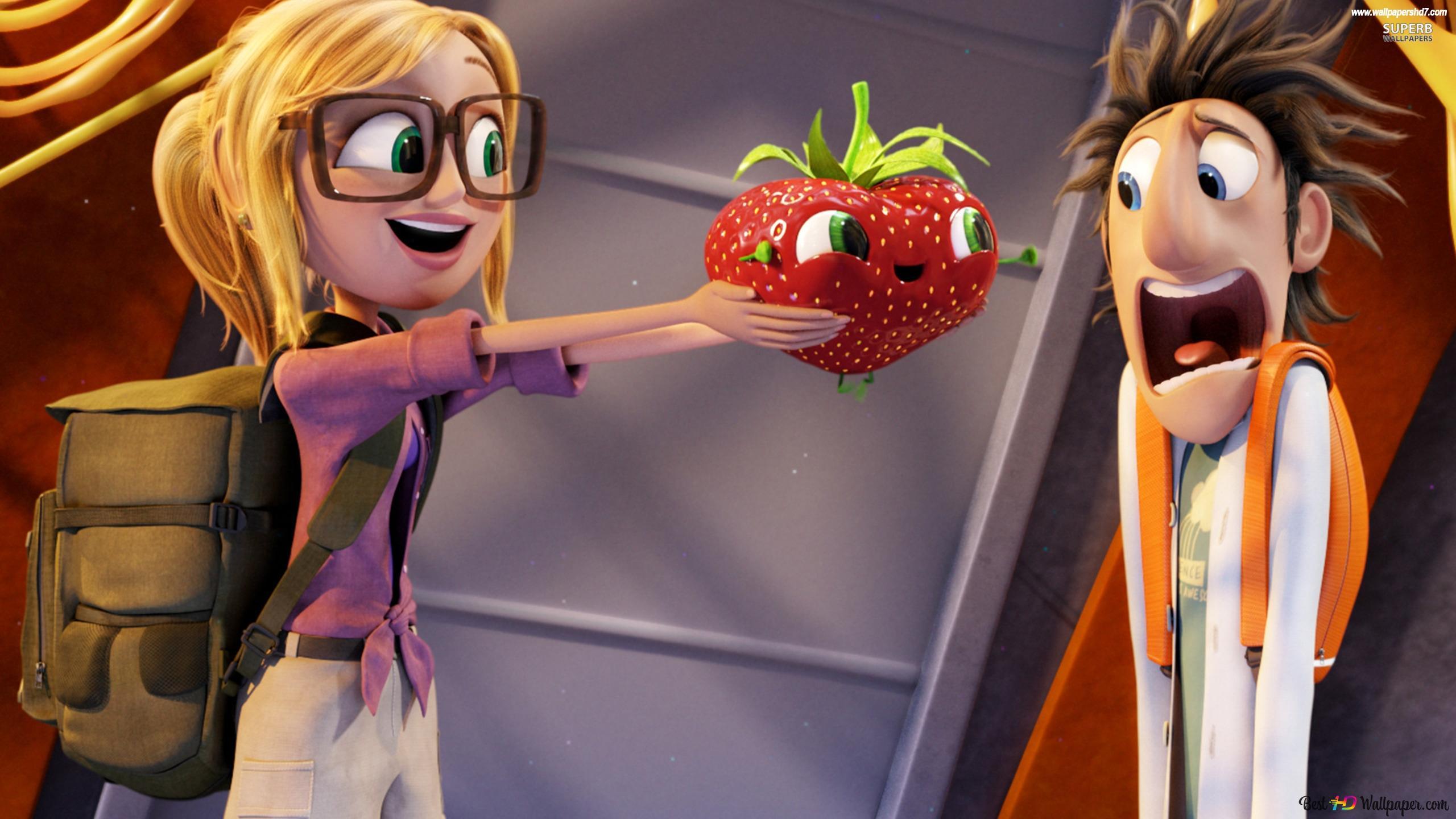 2560x1440 Cloudy with a Chance of Meatballs 2 and Flint 2K wallpaper download