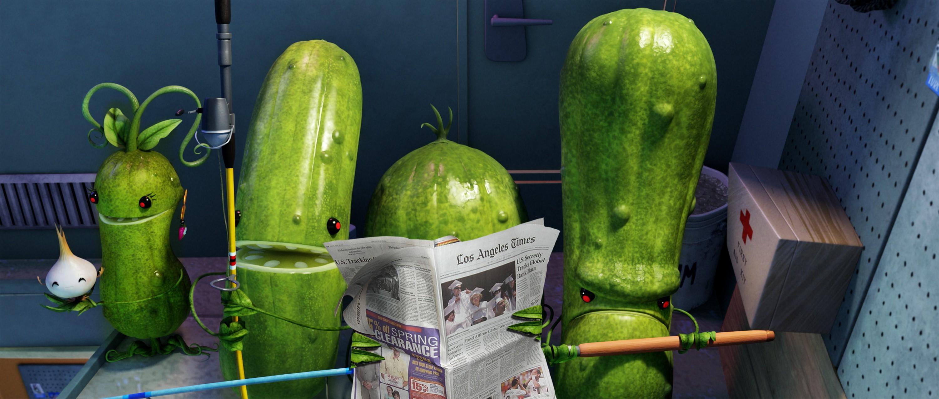 3000x1277 Cloudy with a Chance of Meatballs Cucumbers Gallery HD Wallpaper