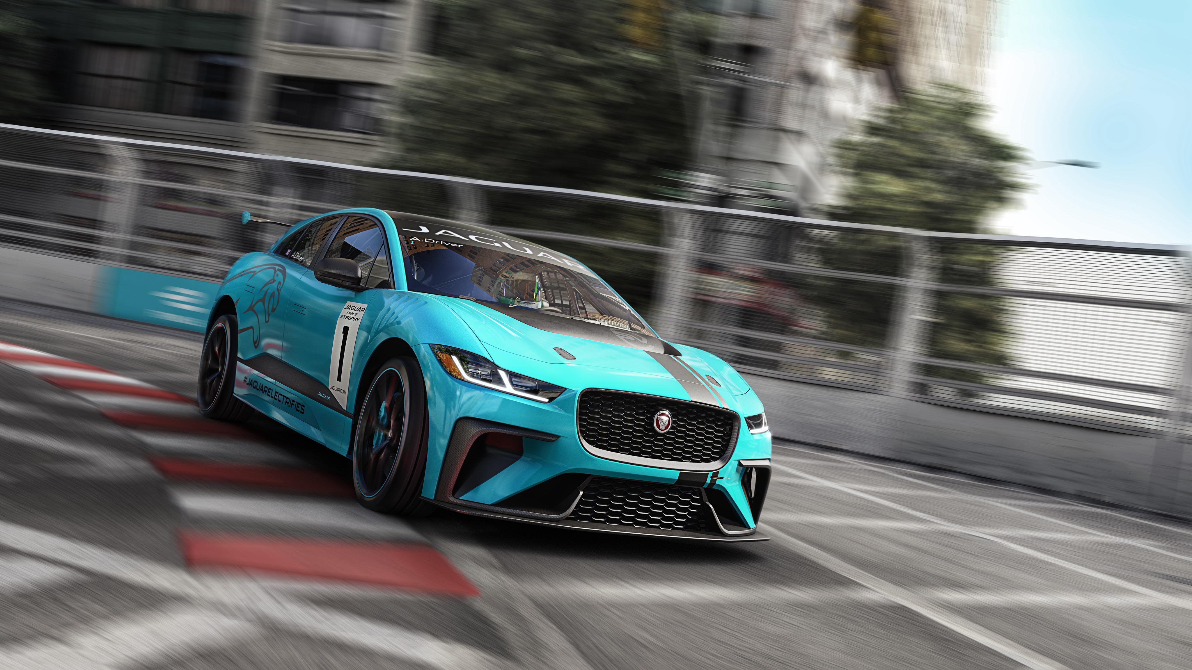4096x2304 Jaguar I PACE eTROPHY Electric Race Car 4K Wallpaper Car Wallpaper