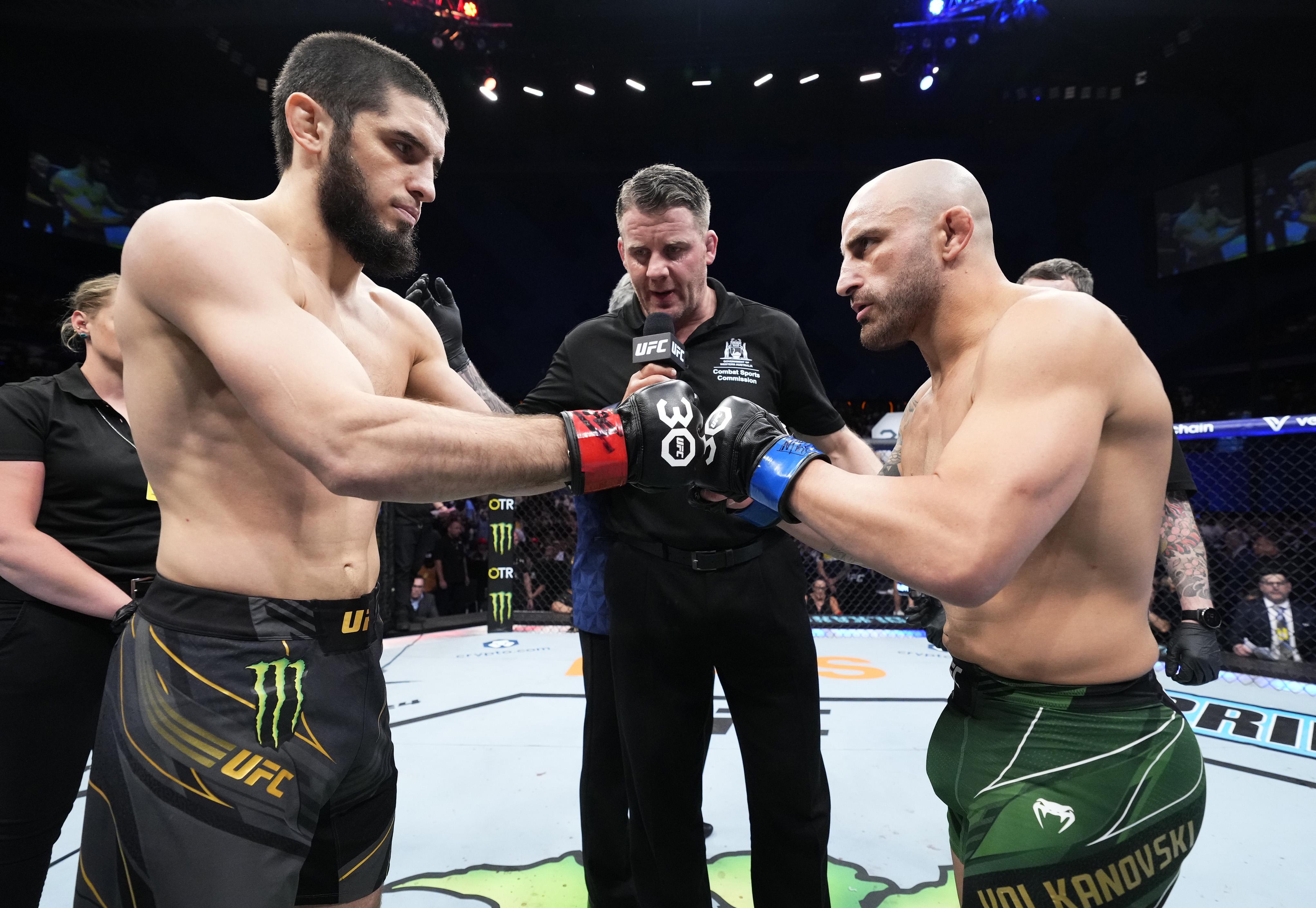 4086x2820 UFC 284: Islam Makhachev survives late knockdown from a cut and bloody Alexander Volkanovski to become P4P king. The US Sun