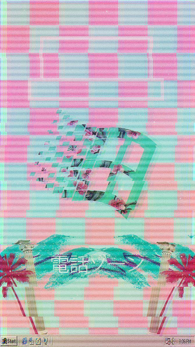 670x1192 Vaporwave phone wallpaper