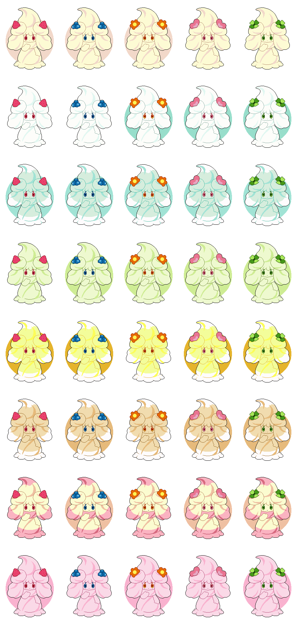 950x2000 Every Alcremie! (OC). Pokemon image, Pokemon picture, Pokemon breeds