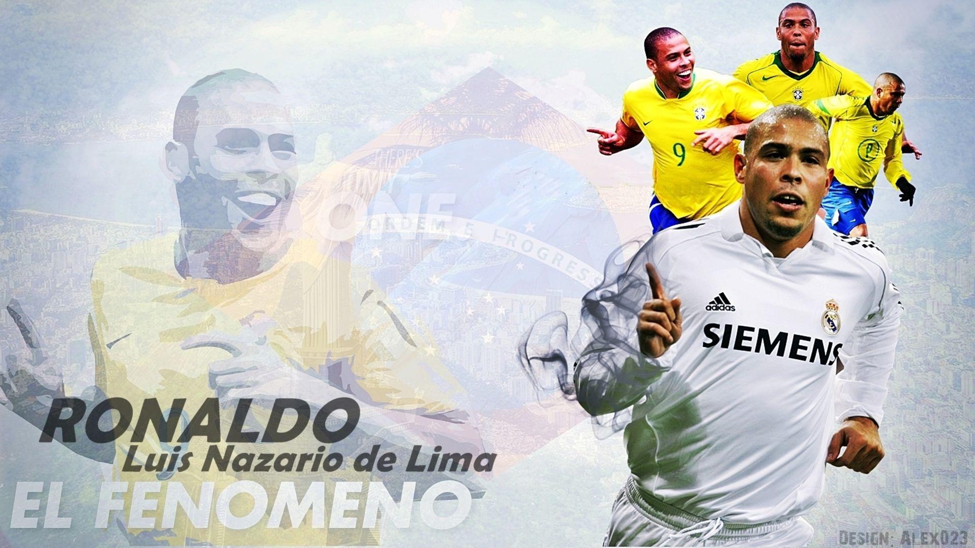 1920x1080 Mobile wallpaper: Sports, Soccer, Real Madrid C F, Brazil National Football Team, Ronaldo Nazário, 507466 download the picture for free