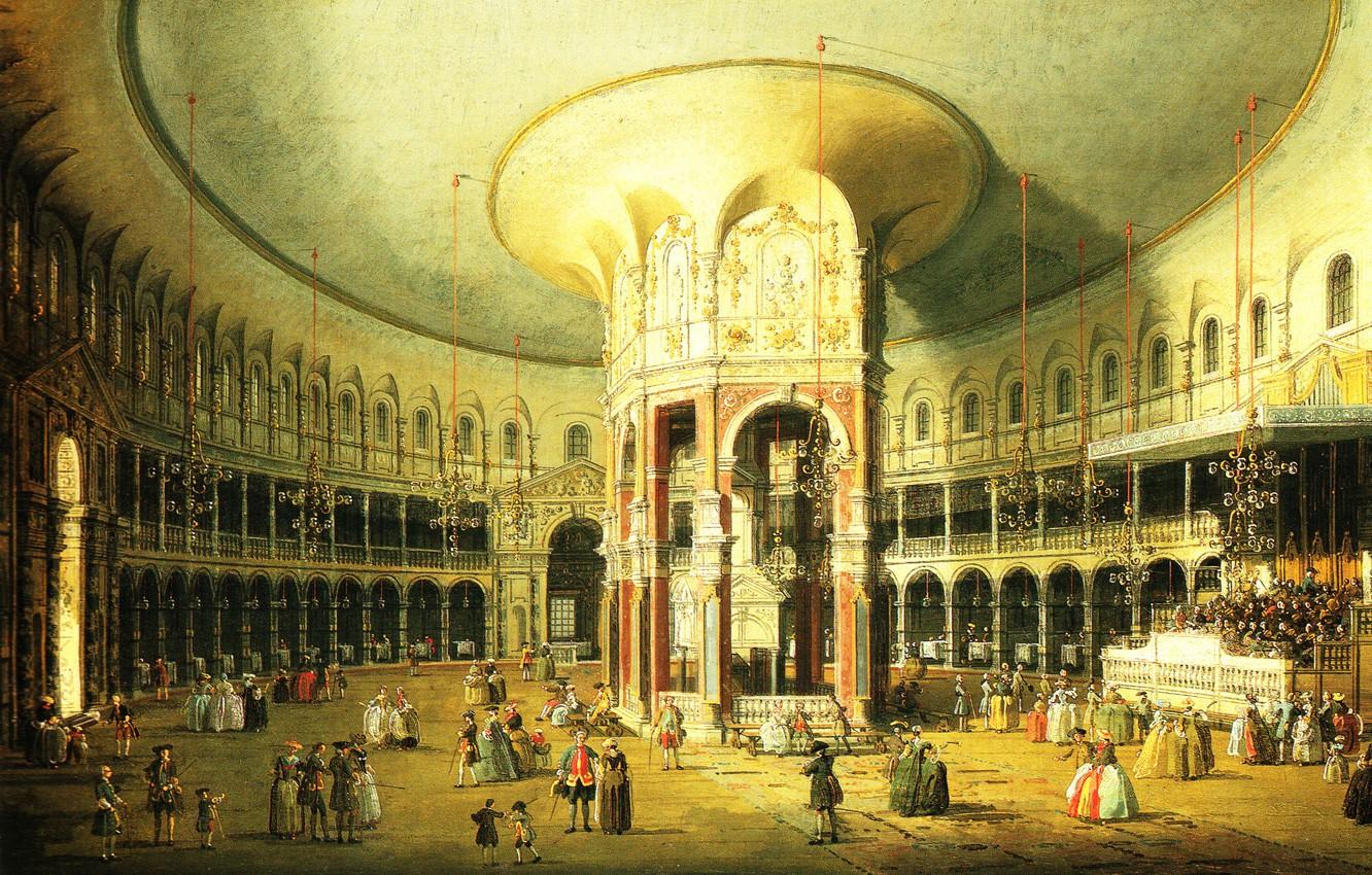 1332x850 Wallpaper picture, Canaletto, Canaletto, Giovanni Antonio Canal, London. The interior of the rotunda in Ranlife image for desktop, section живопись