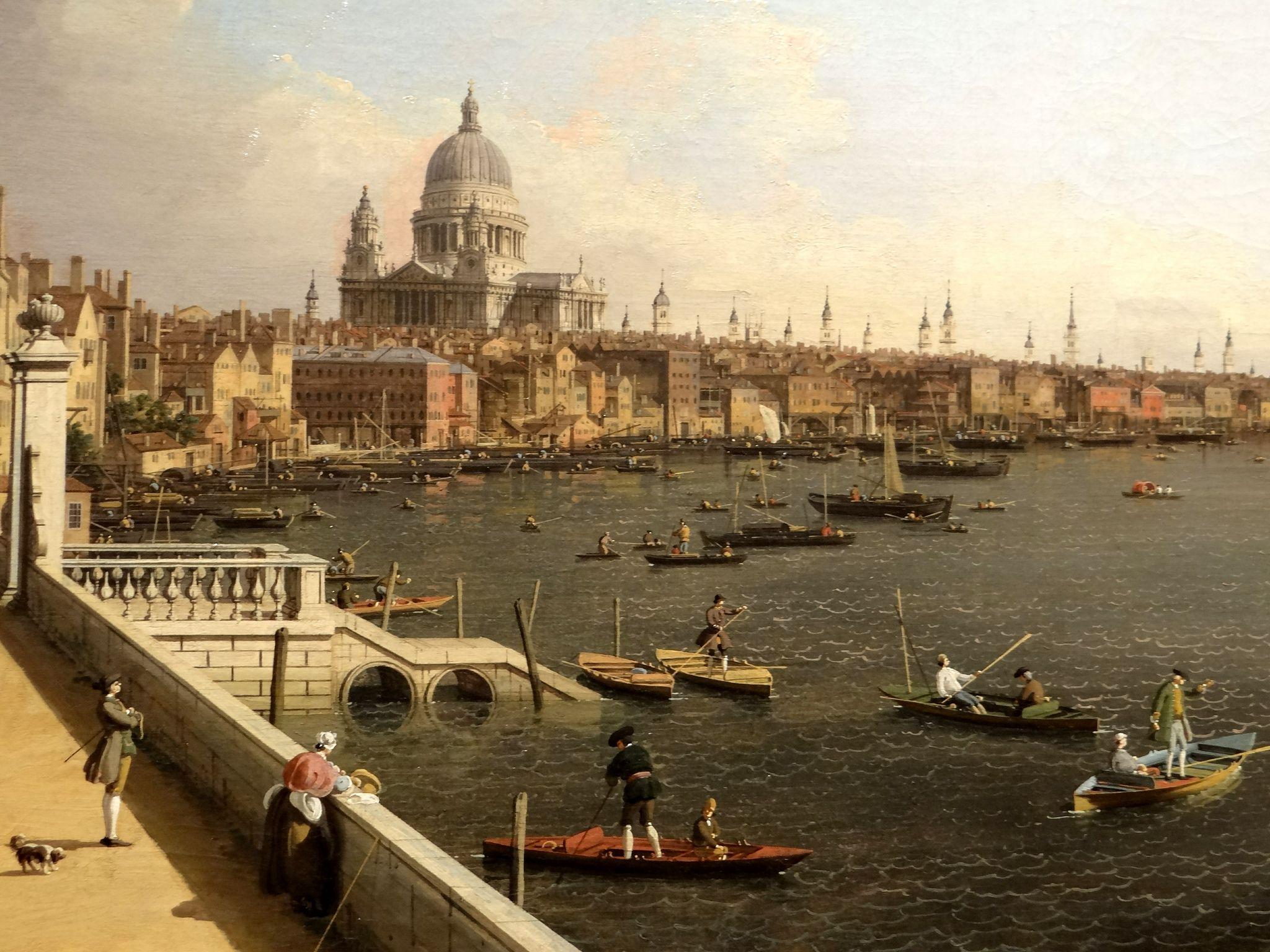 2048x1536 Canaletto (1697 1768): The Thames From Somerset House Terrace Towards The City, C1750 : Detail. Futuristic City, Canaletto, Paris Skyline