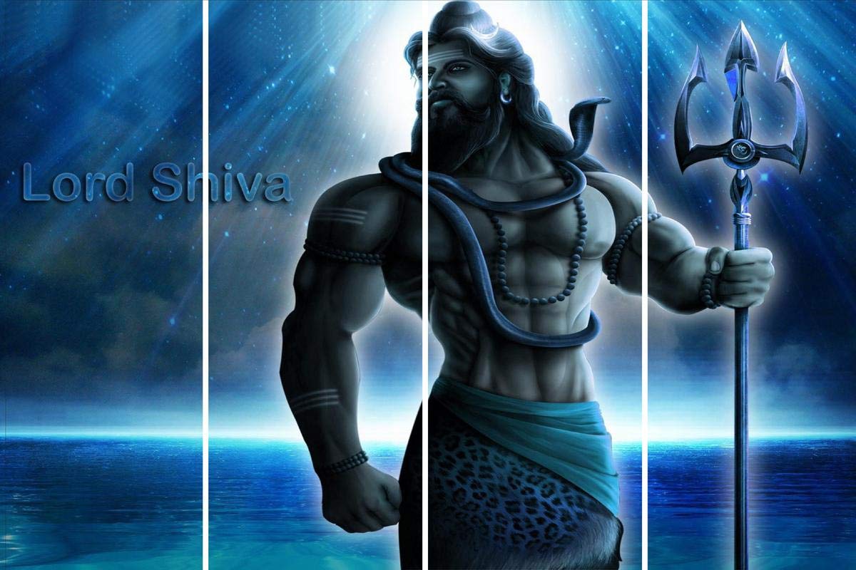 1200x800 CHD Garphic Split Digital Wallpaper of Shiv Bhagwan in Multiple pcs (Multicolour) : Amazon.in: Home & Kitchen