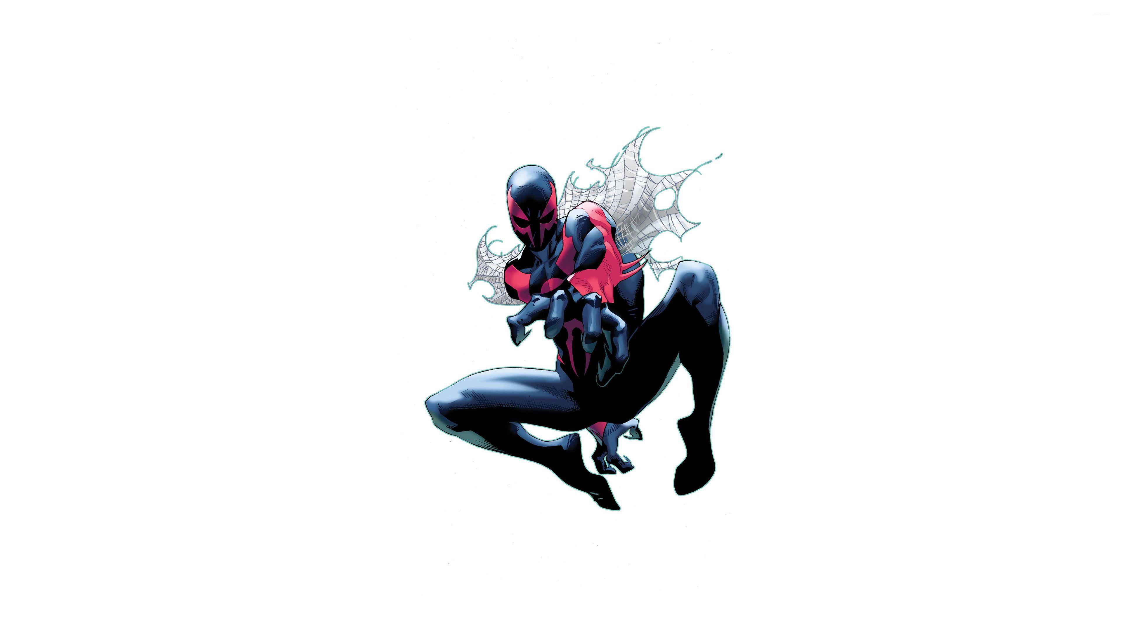 3840x2160 The Superior Spider Man With A Spider Web Wallpaper