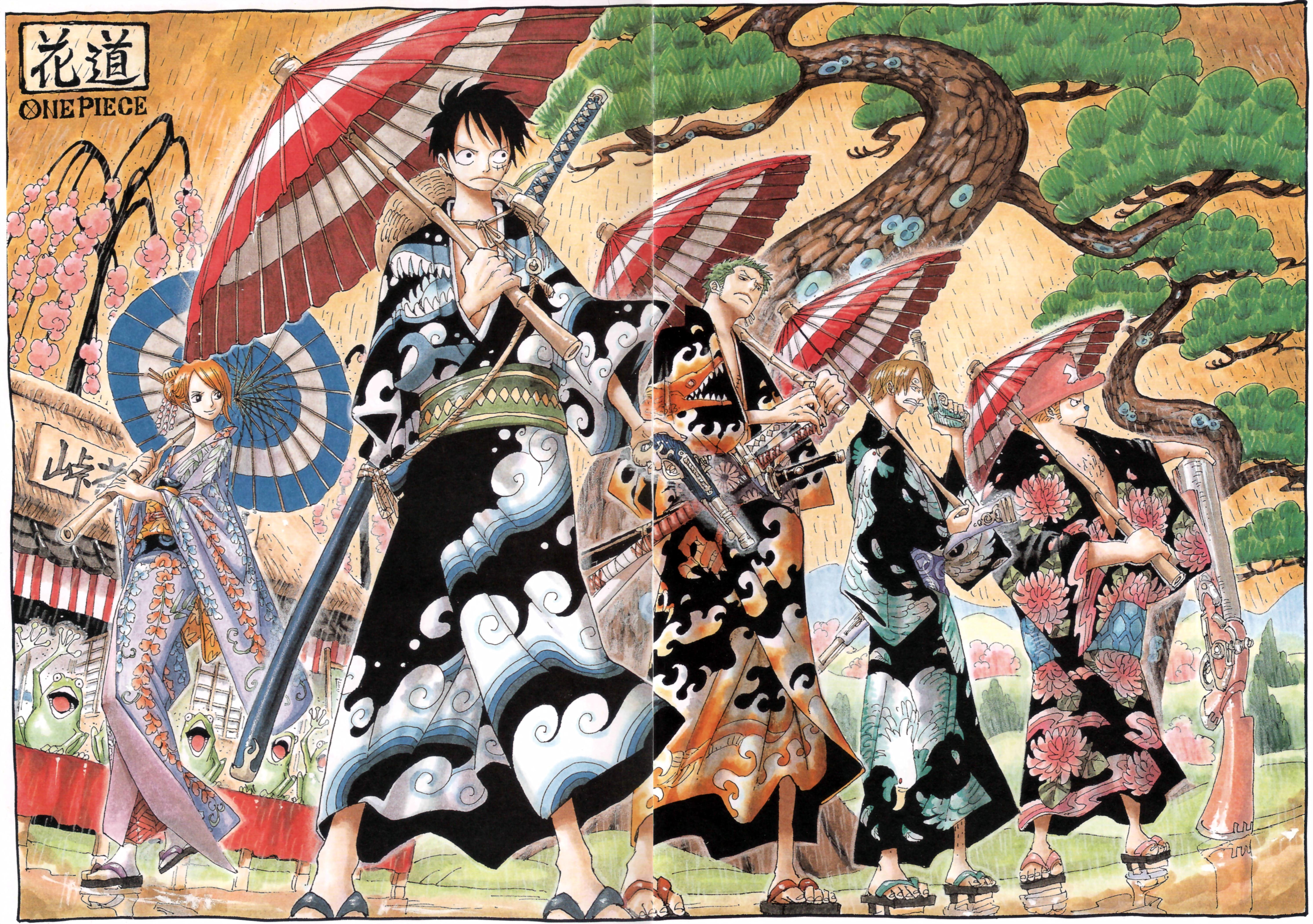 5975x4207 One Piece (Nami, Monkey D. Luffy, Roronoa Zoro, Sanji, Tony Tony Chopper)