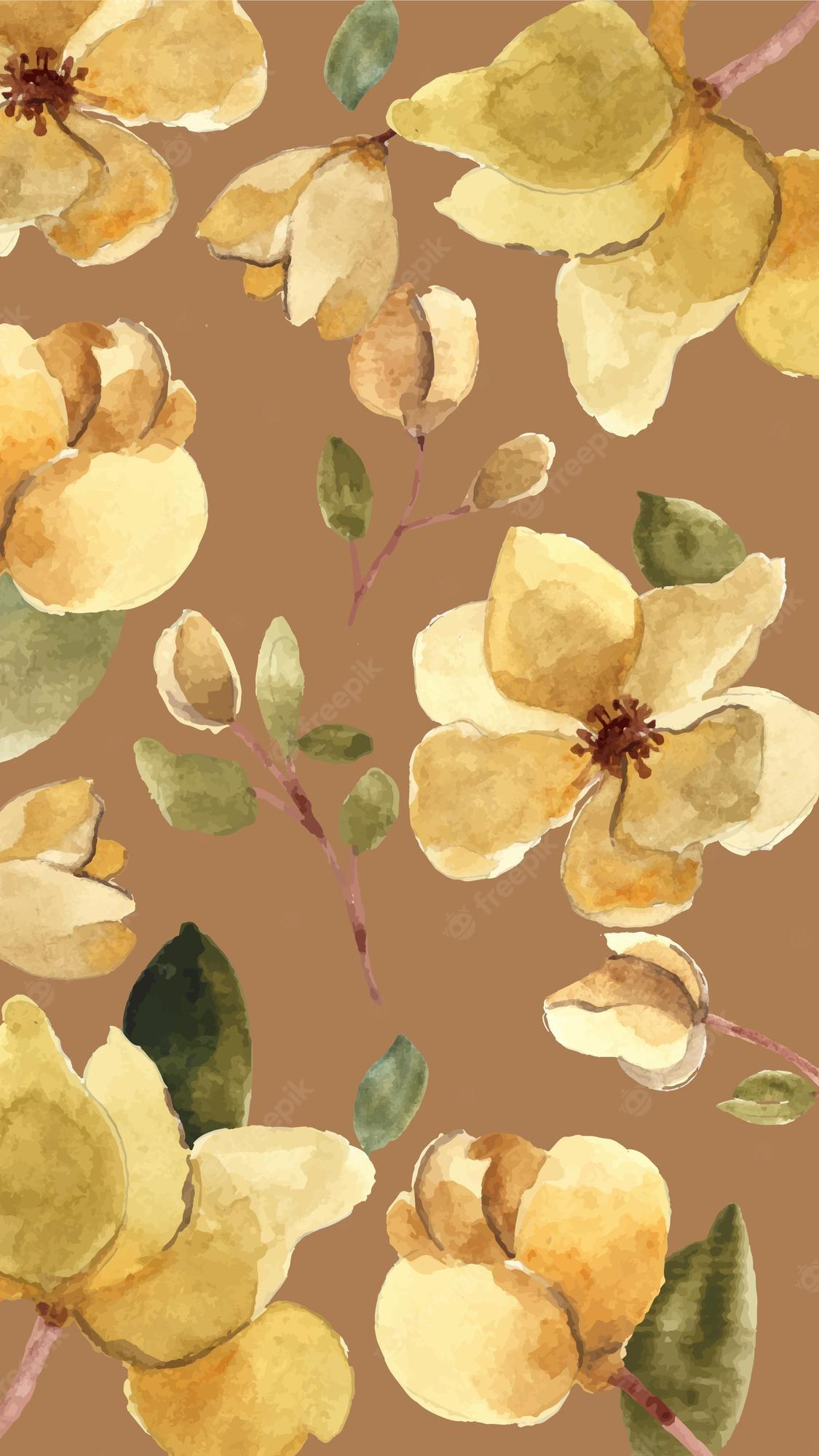 Vintage Yellow Floral Wallpapers Top Free Vintage Yellow Floral