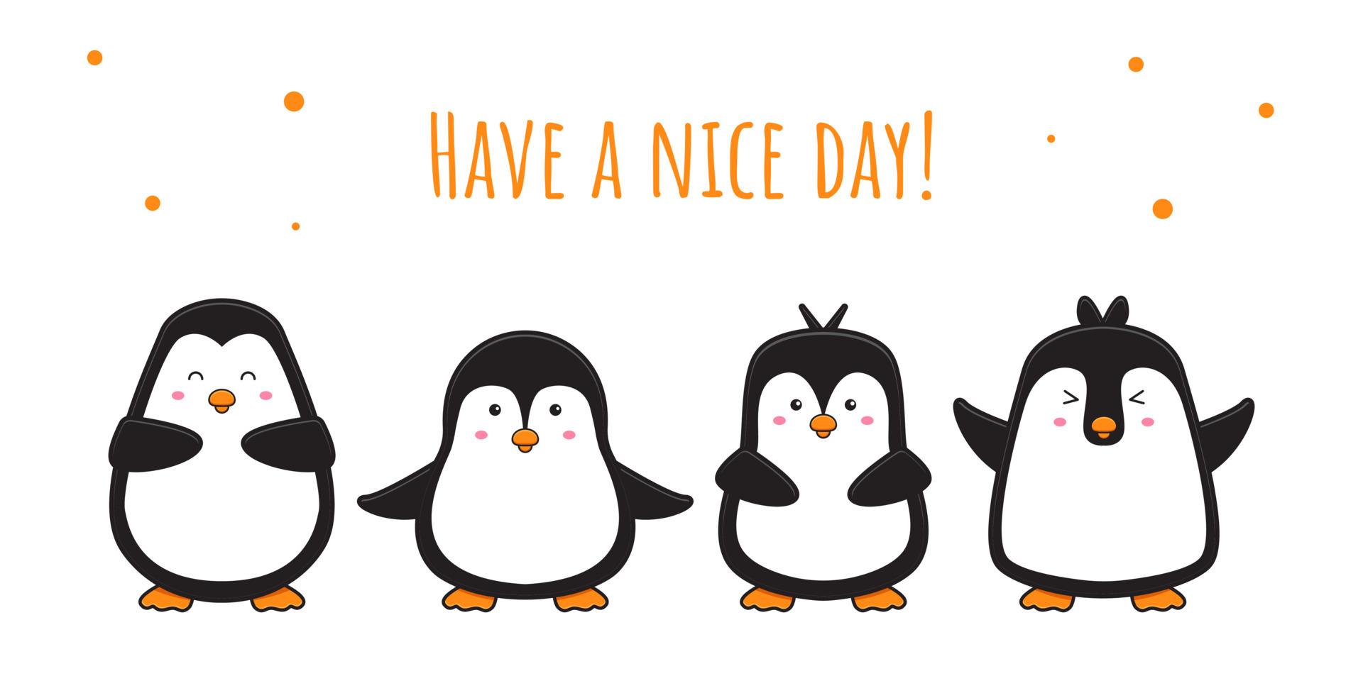 1920x960 Cute penguin doodle banner background wallpaper icon cartoon illustration