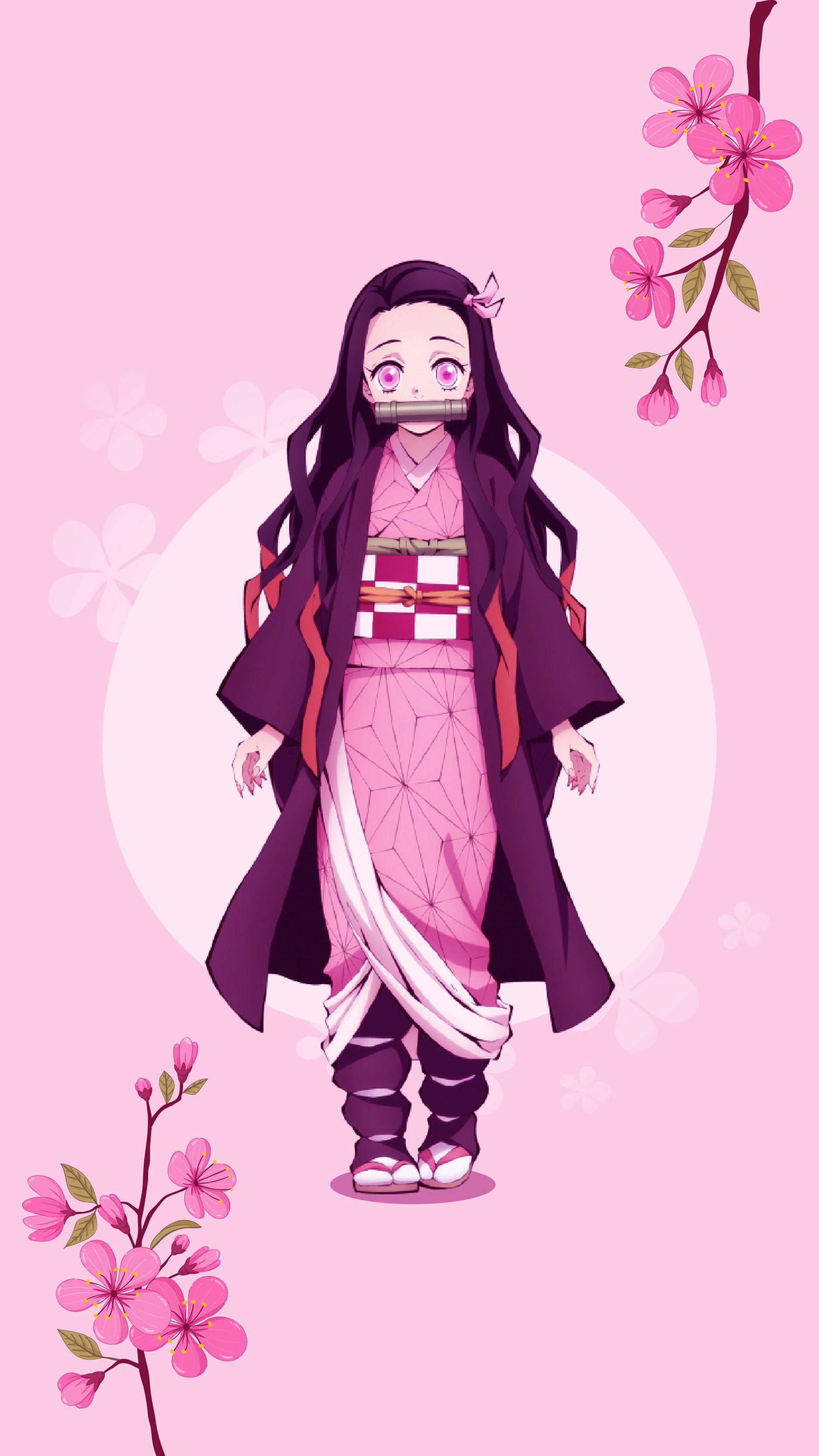 1875x3333 Nezuko Wallpaper