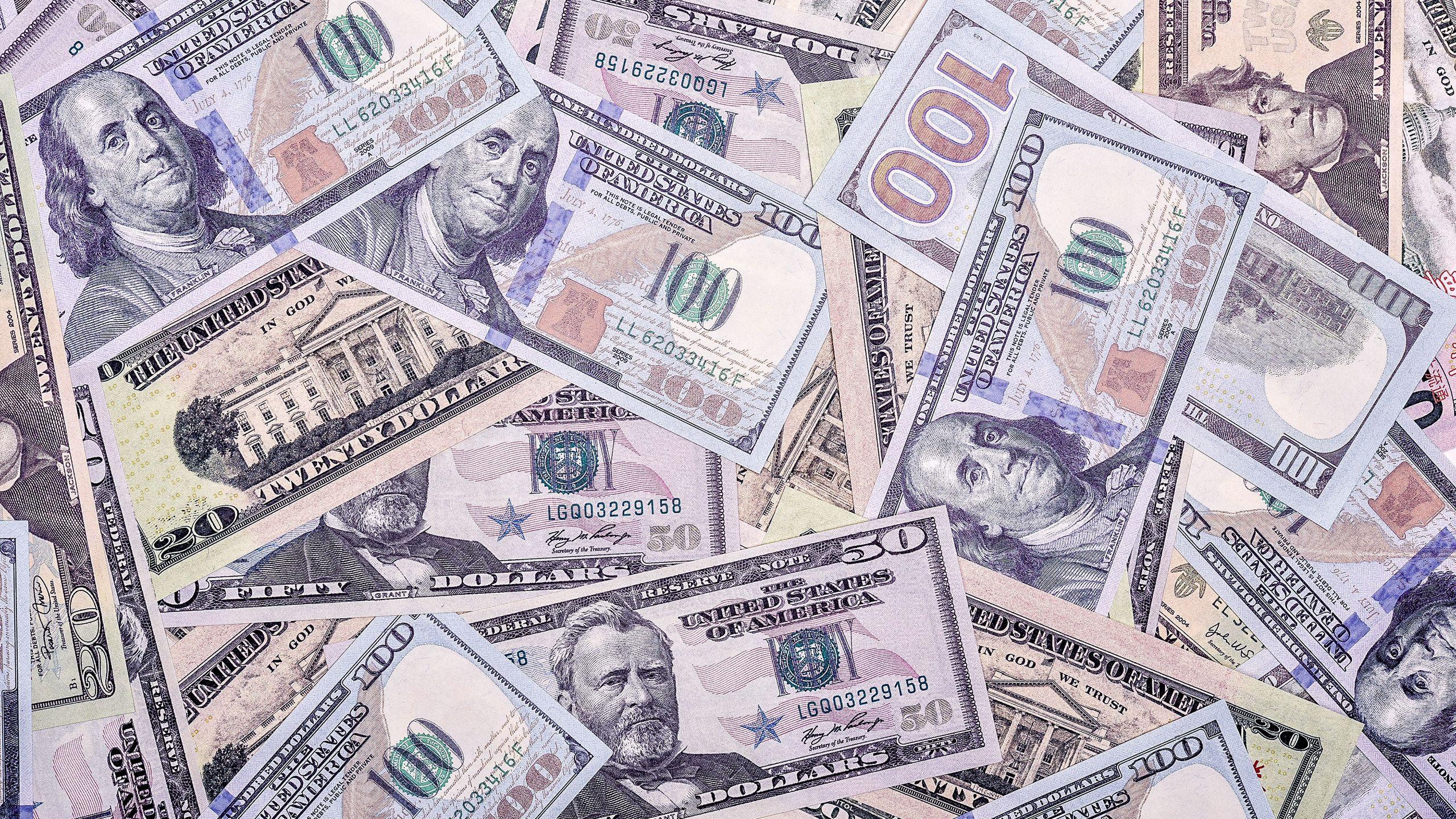 2560x1440 Download wallpaper 2560x1440 dollars, bills, money, currency widescreen 16:9 HD background