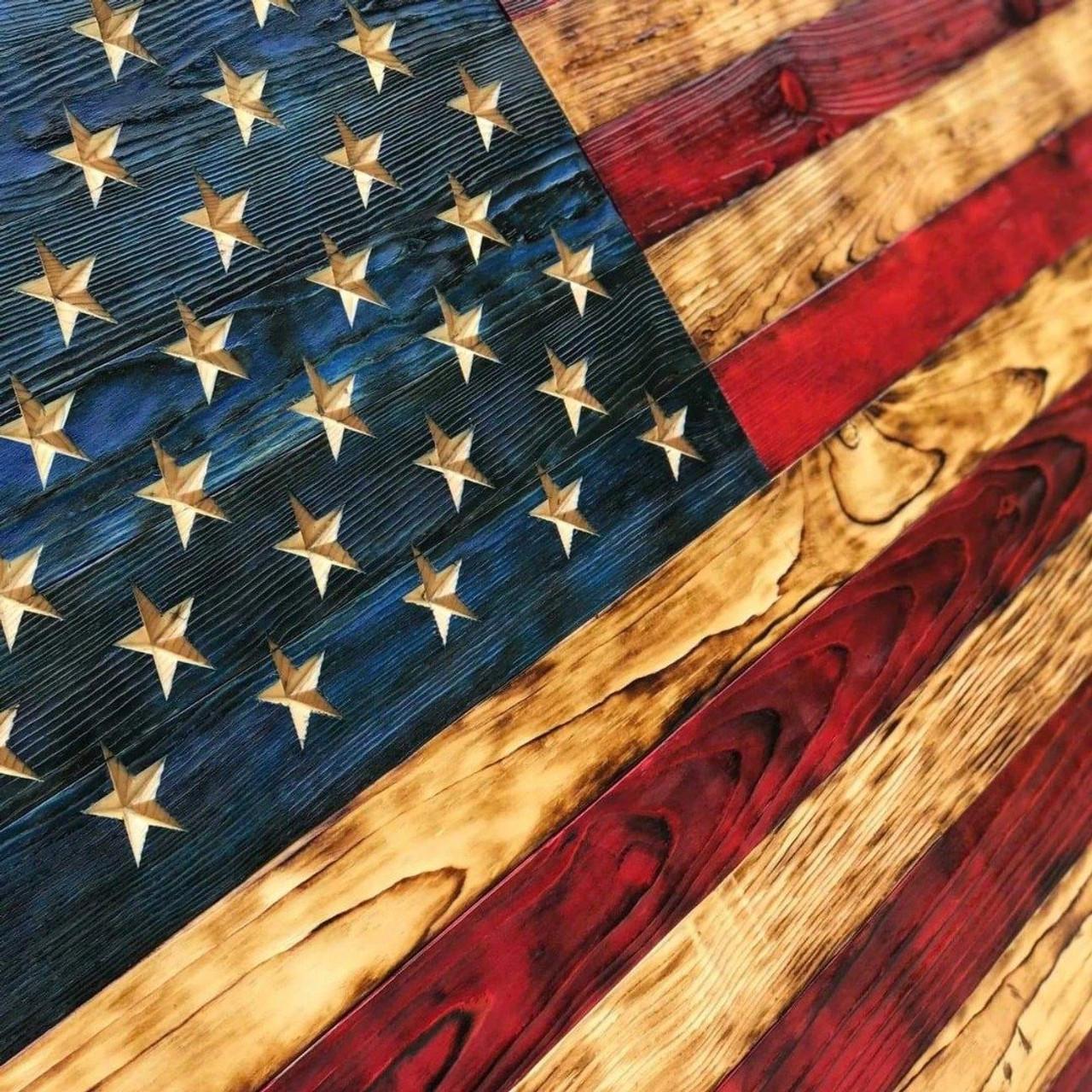 1280x1280 L) x 20 Wooden American Flag Signature