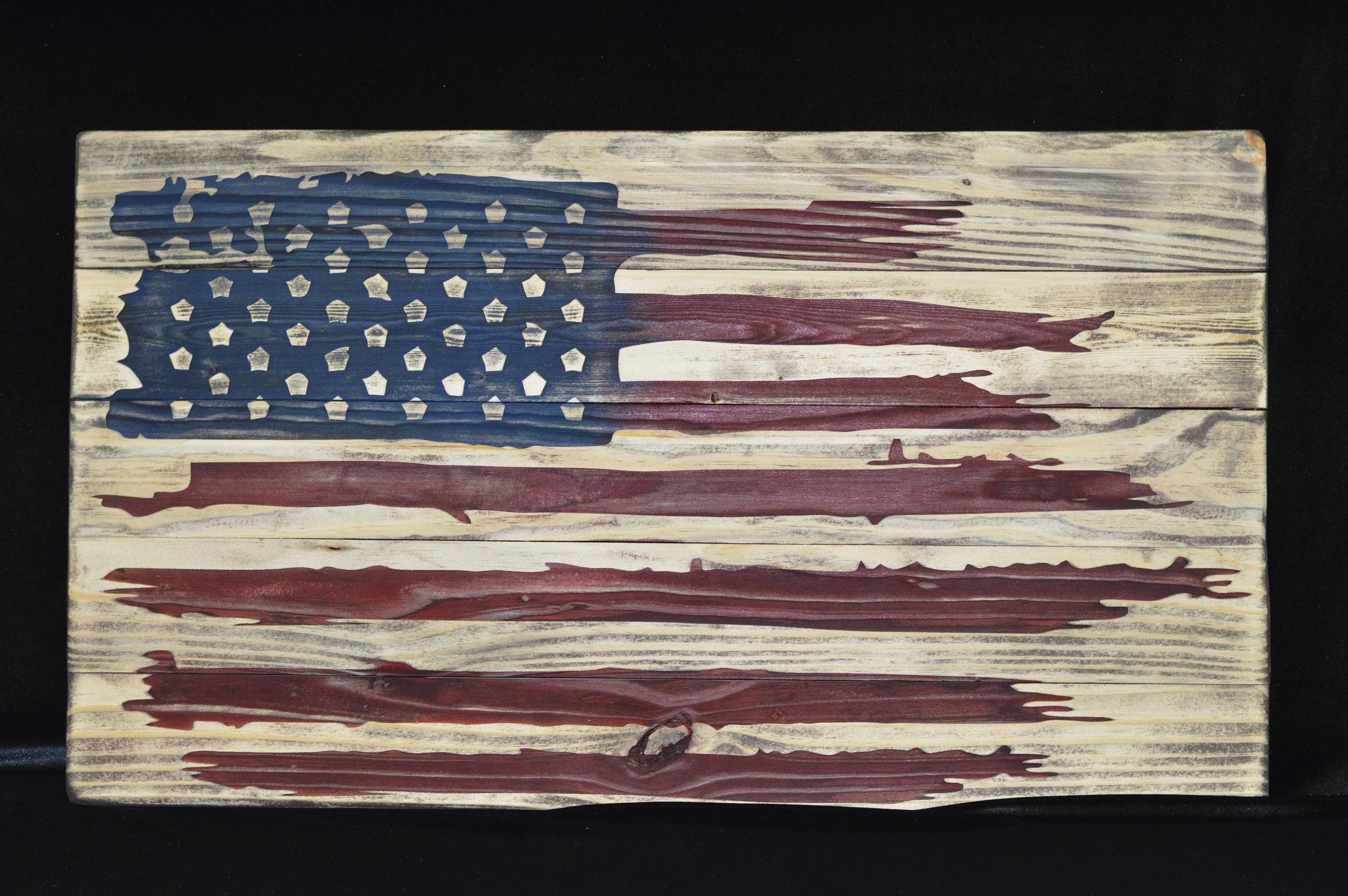 2500x1662 American Flag on Reclaimed Wood
