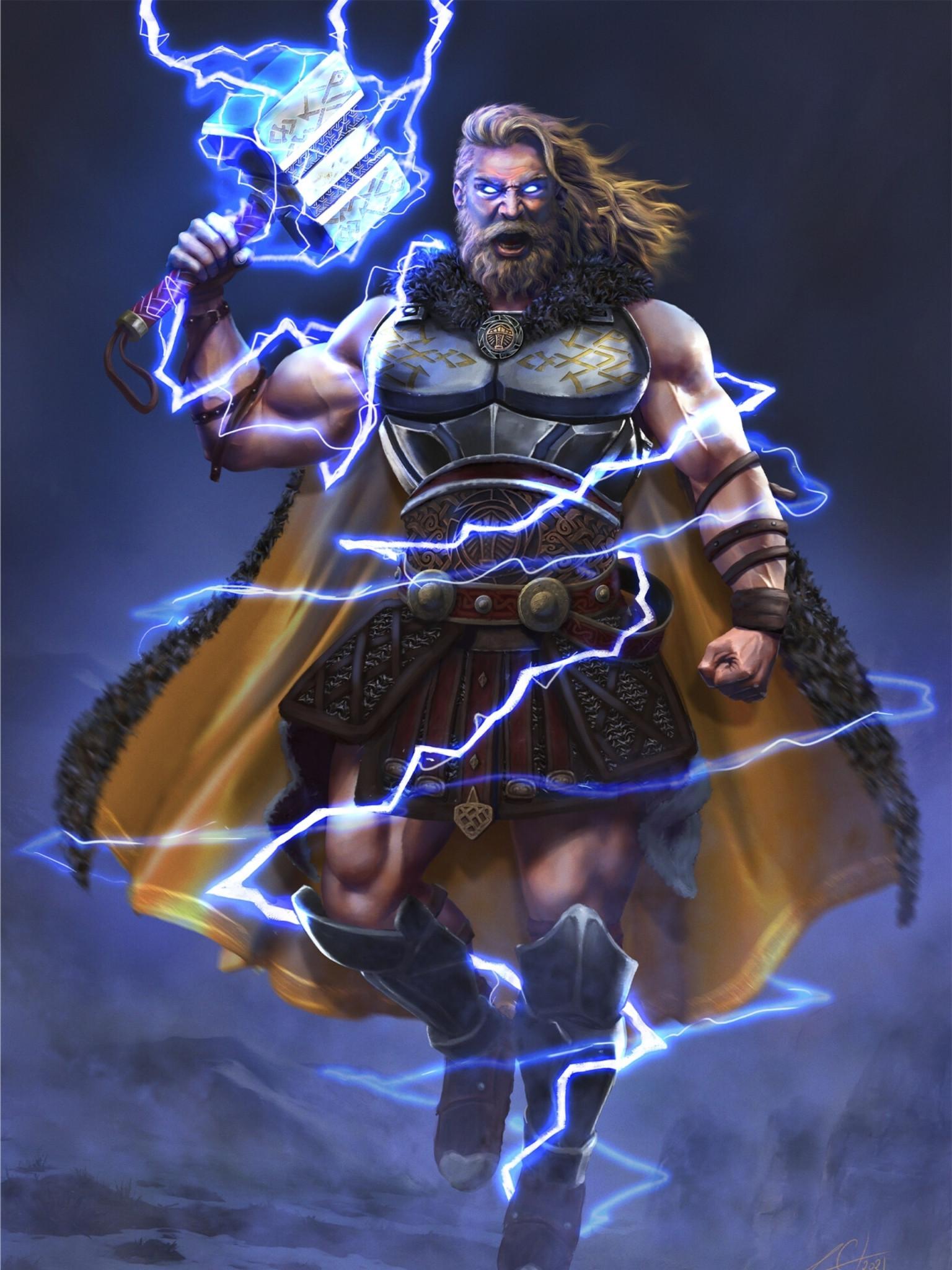1536x2048 Thor Art God of Thunder 1536x2048 Resolution Wallpaper, HD Artist 4K Wallpaper, Image, Photo and Background