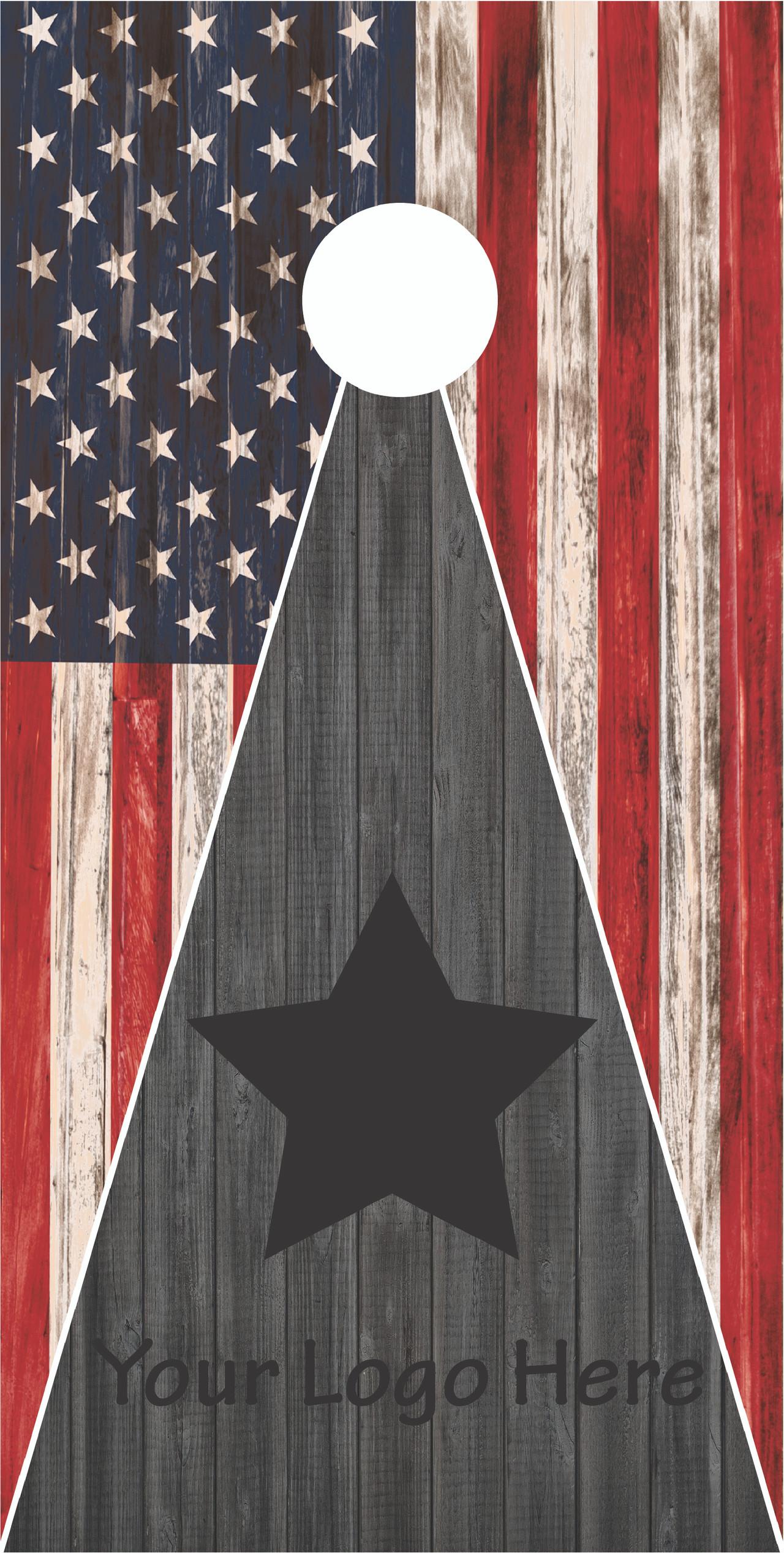 1280x2535 Rustic American Flag (2) Your Logo Here Vinyl Wrap