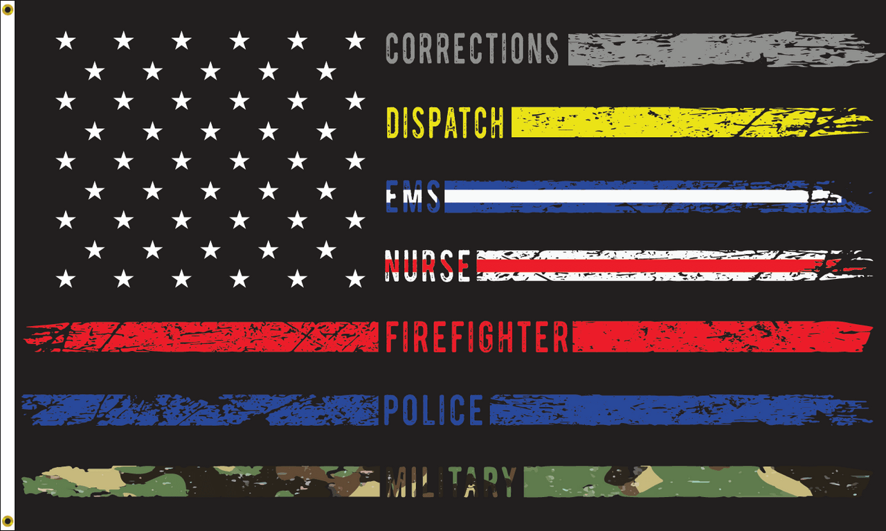 1280x767 First Responders Flag, 3' x 5', Printed Nylon, Made in