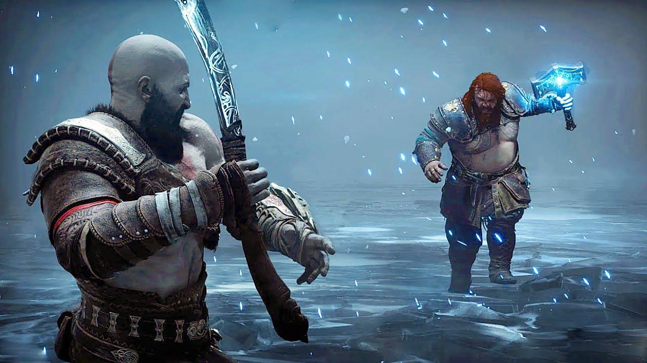 1280x720 Kratos Destroys Thor & His Norse Gods Scene 4K ULTRA HD OF WAR RAGNAROK