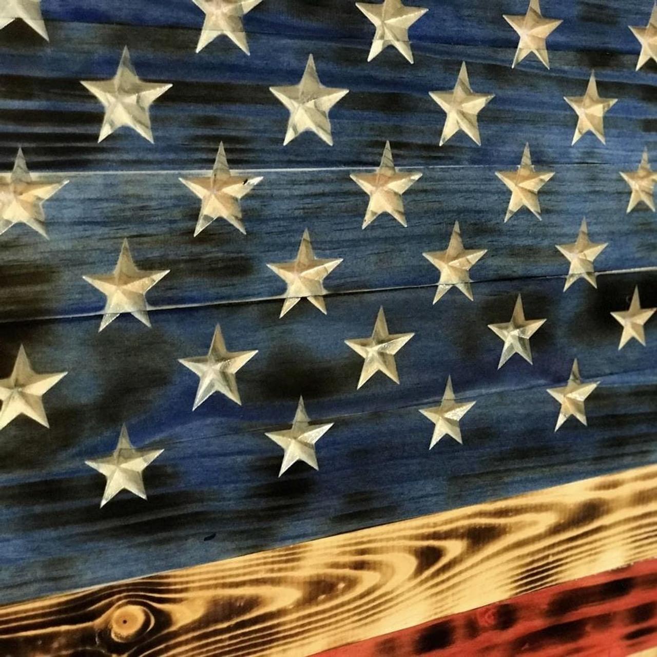 1280x1280 Vivid Series Wooden American Flag Made By Veterans