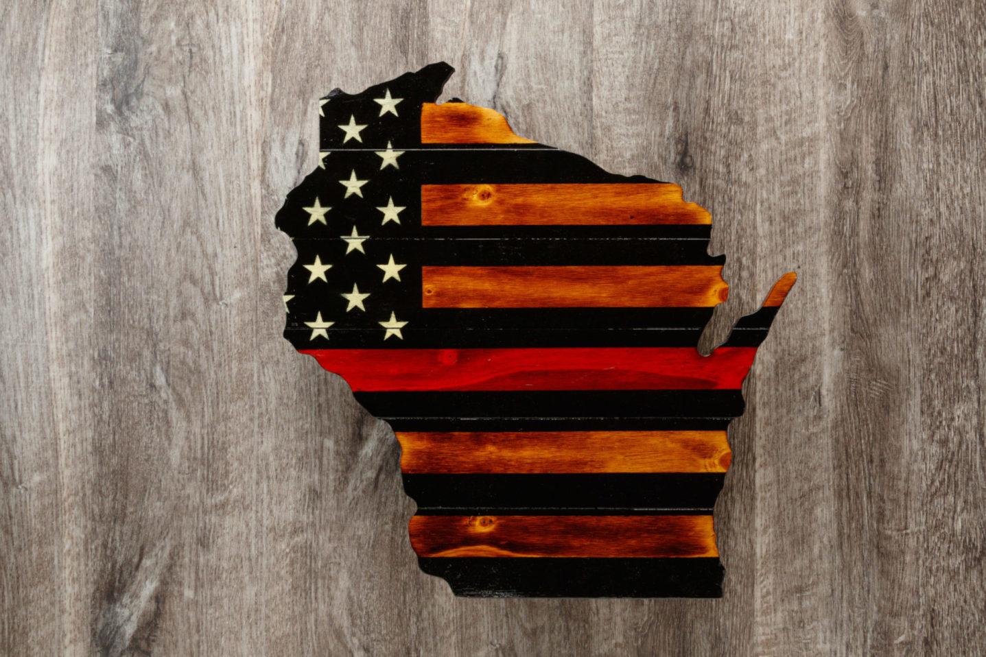 1437x958 Wisconsin Line Plywood Cutout Spangled D Signs