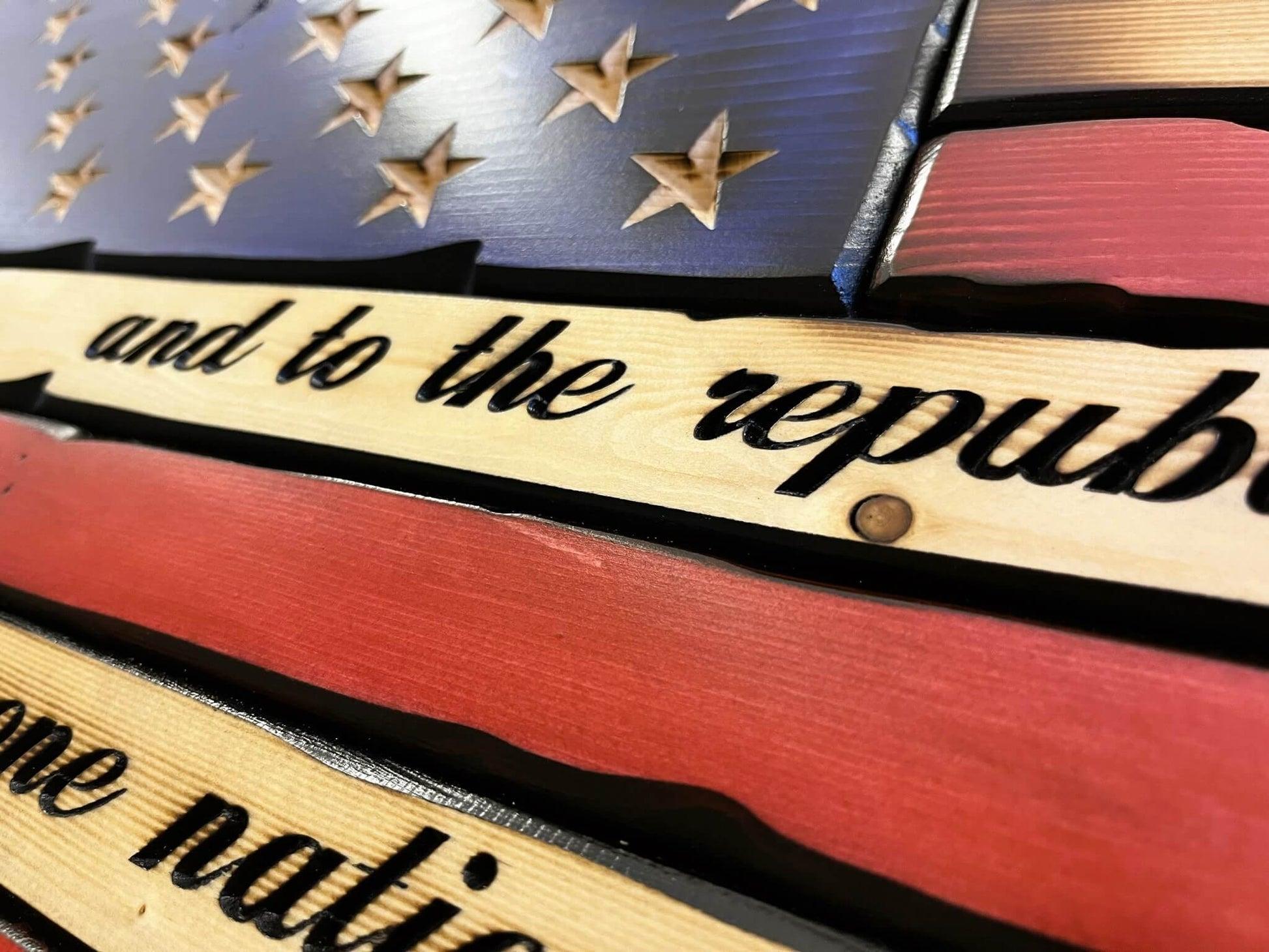 1946x1460 Rustic Wooden American Flag of Allegiance