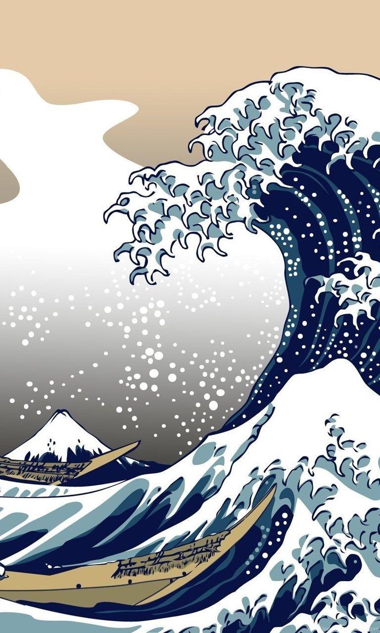 768x1280 Nature, Blue, The Great Wave Off Kanagawa Wallpaper HD