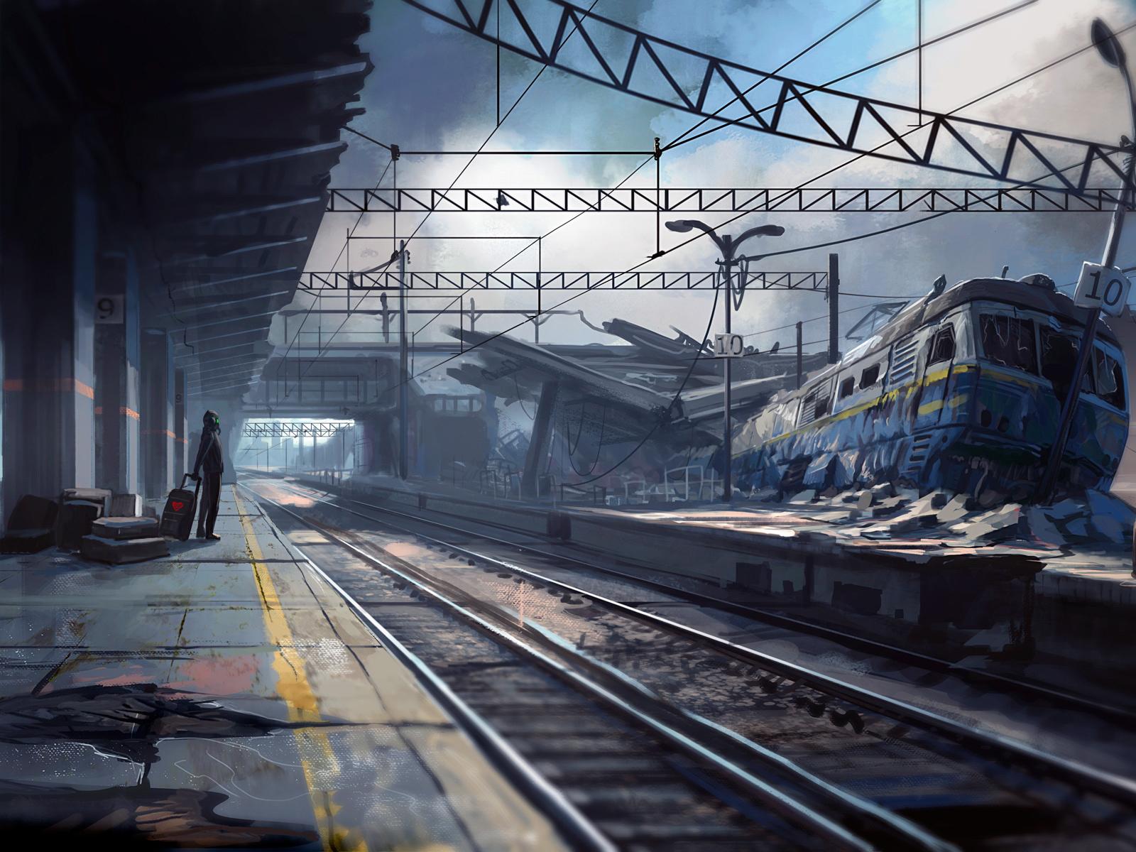 1600x1200 A lone passenger in the dead city Desktop wallpaper 1600x1200