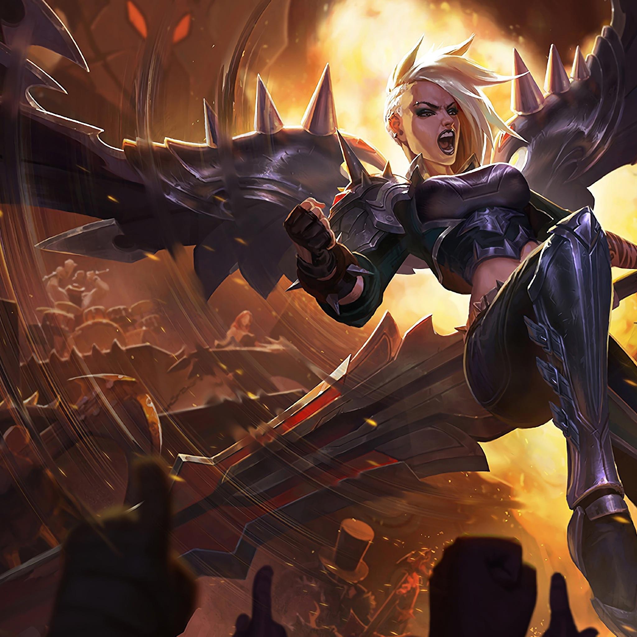 2048x2048 Wallpaper 4k Pentakill Kayle LoL Splash Art League of Legends Wallpaper