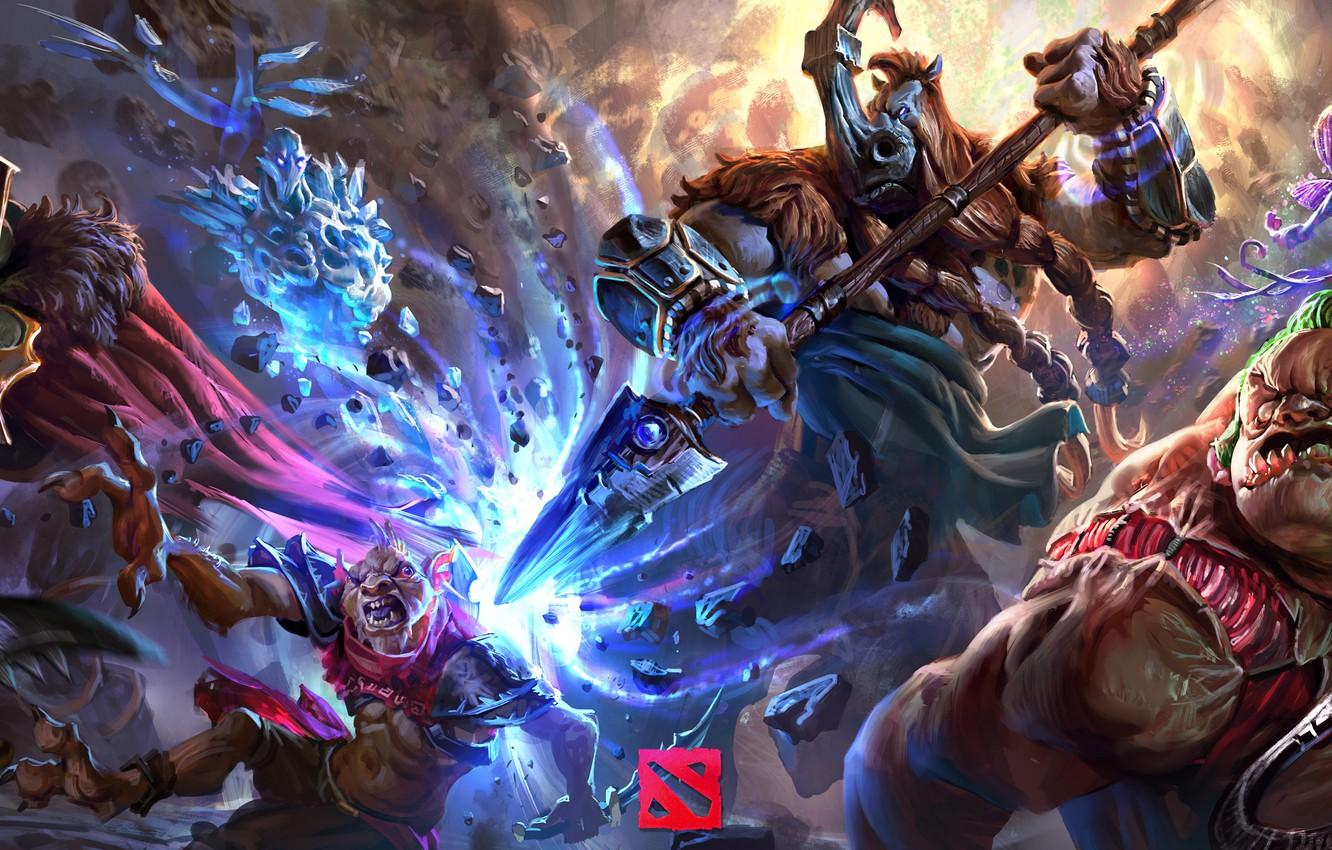 1332x850 Wallpaper dota pudge, magnus, bounty hunter, moba, Wraith King, Ancient Apparition image for desktop, section игры