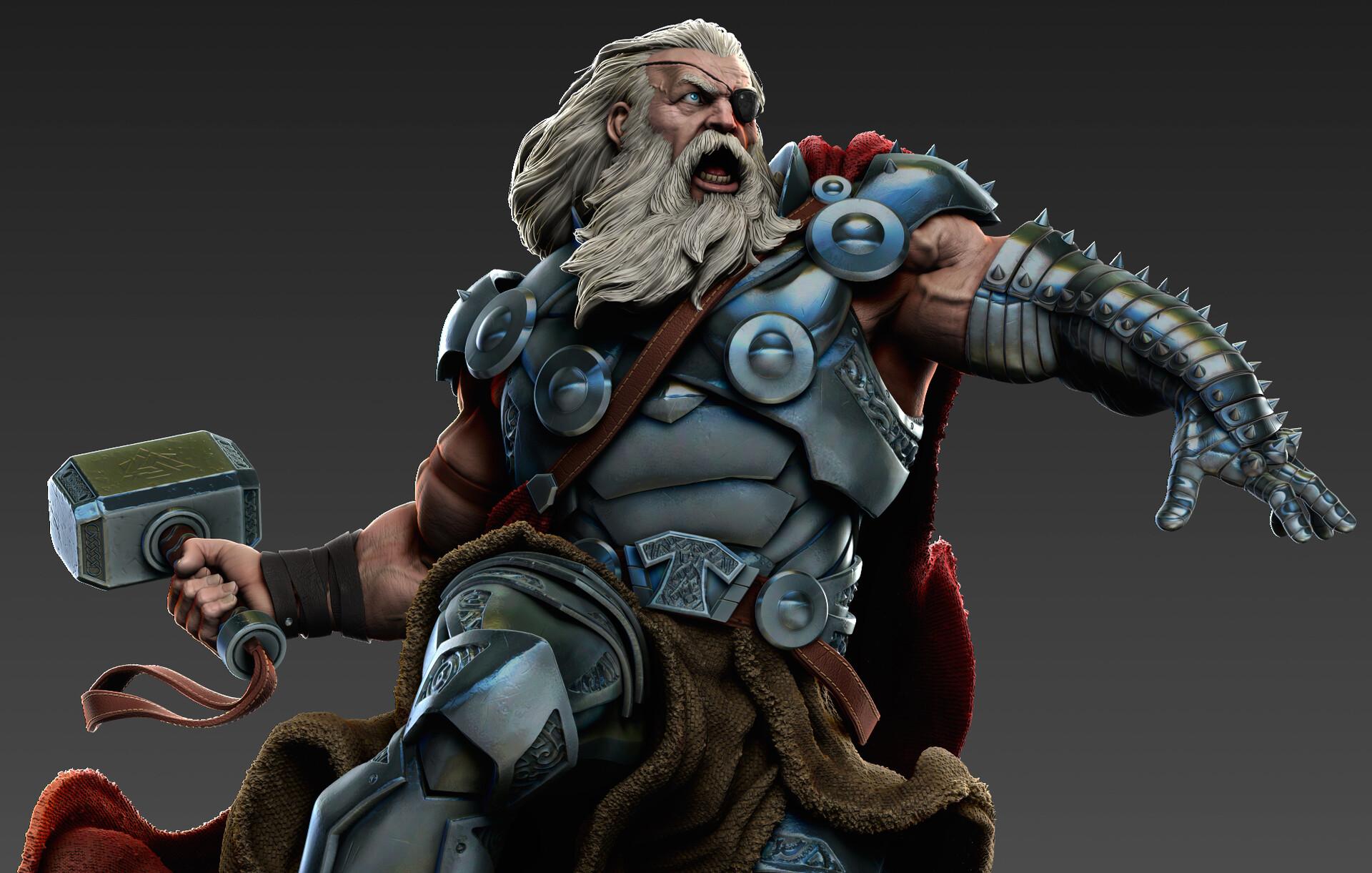 1920x1221 Old King Thor Fan Art