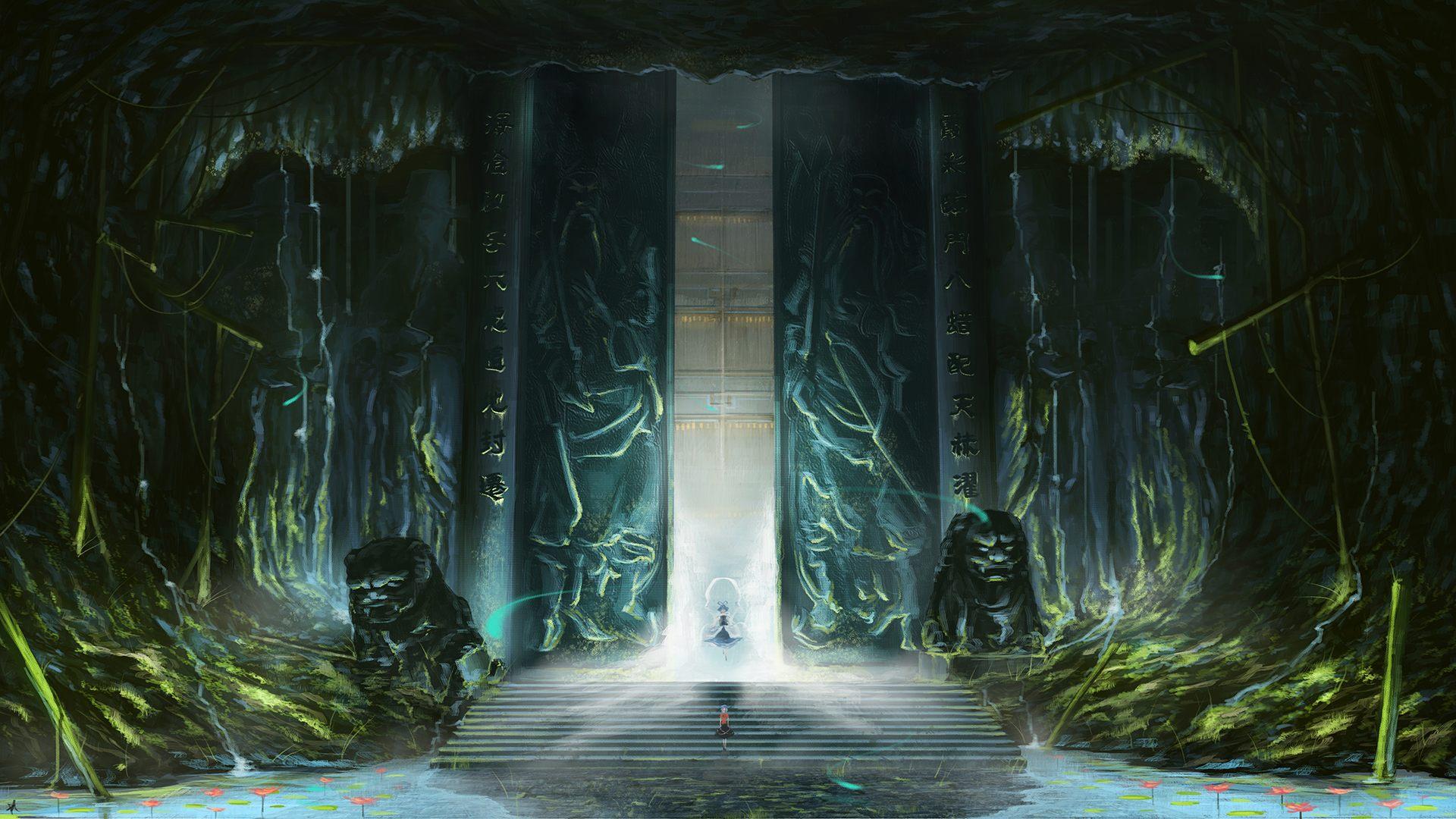 1920x1080 ancient, temple, digital art Gallery HD Wallpaper