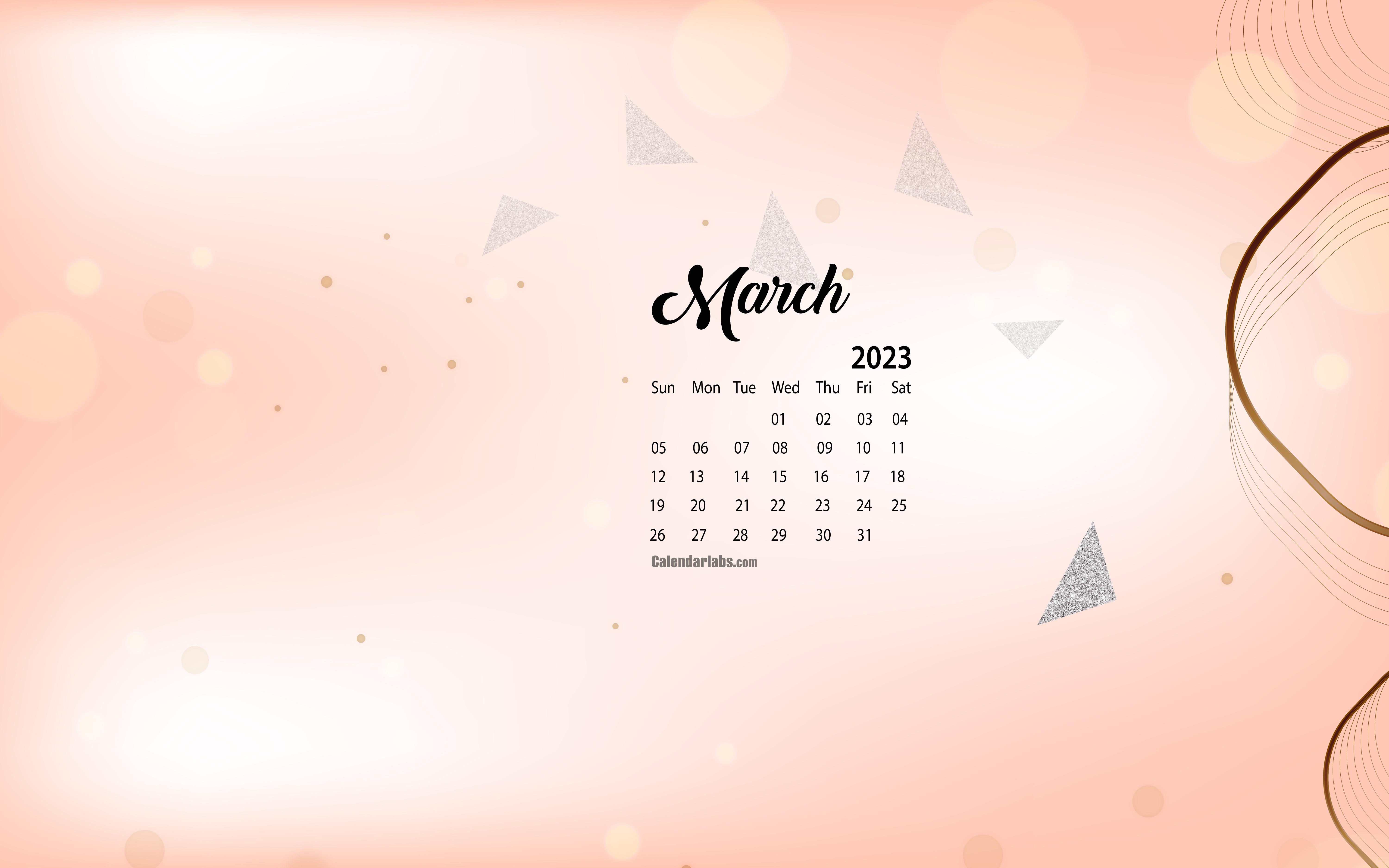 6000x3750 March 2023 Calendar Wallpaper
