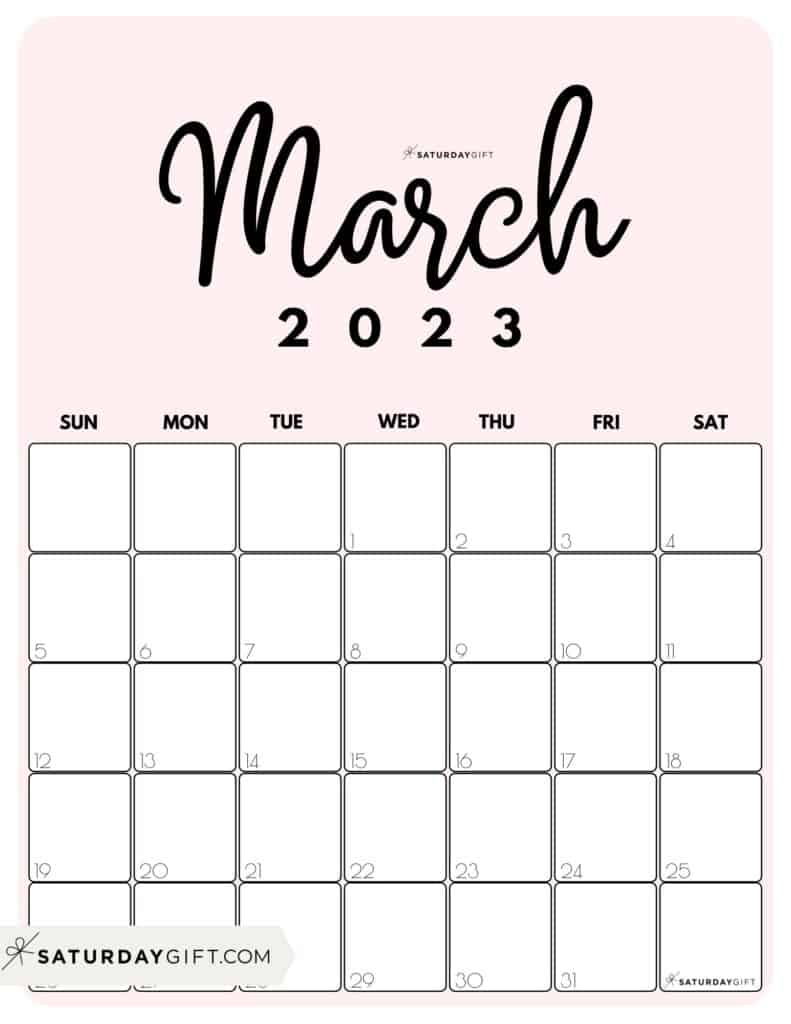 791x1024 March 2023 Calendar Cute & FREE Printables