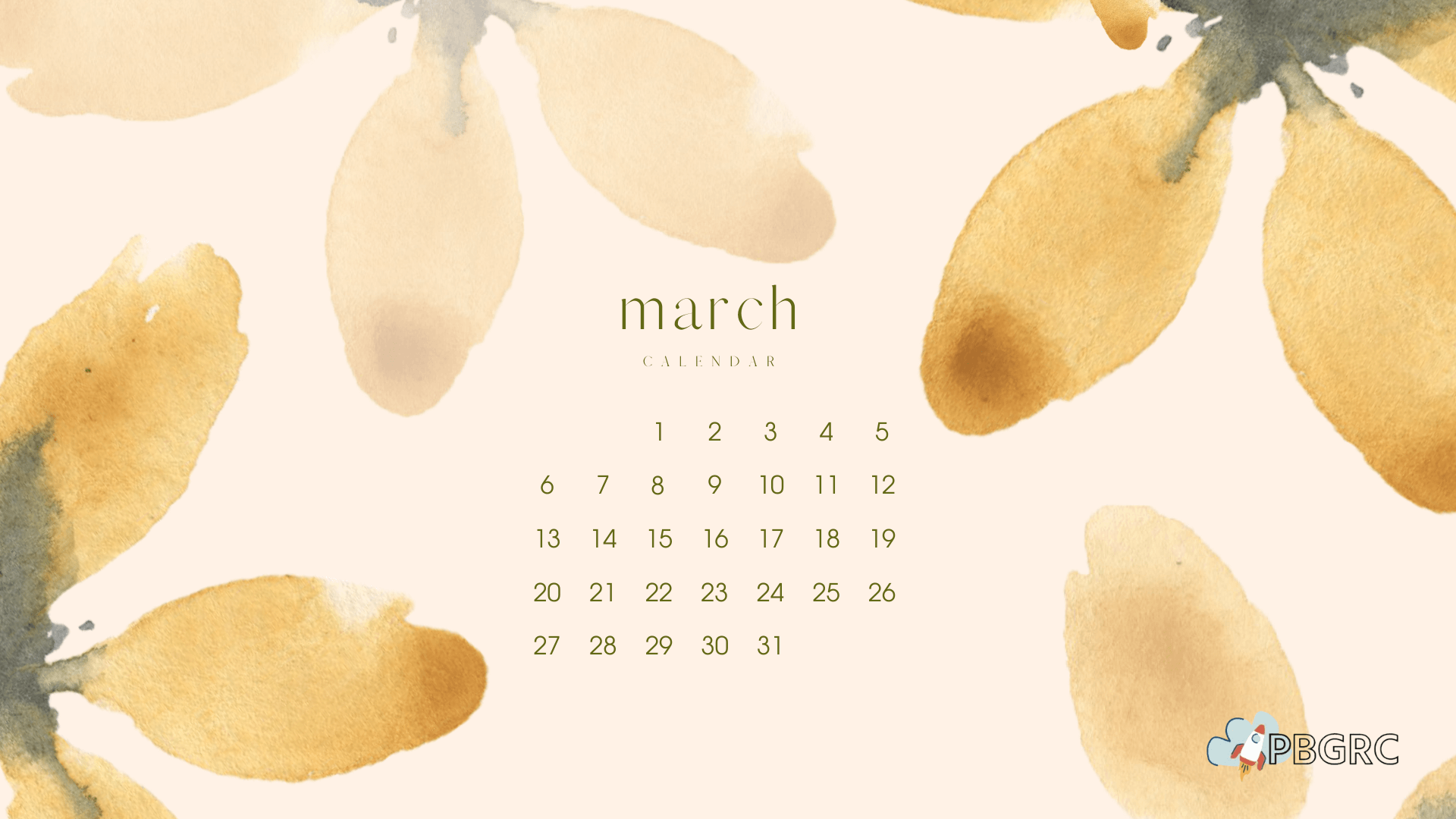 1920x1080 Cute March 2023 Calendar Floral Wallpaper HD