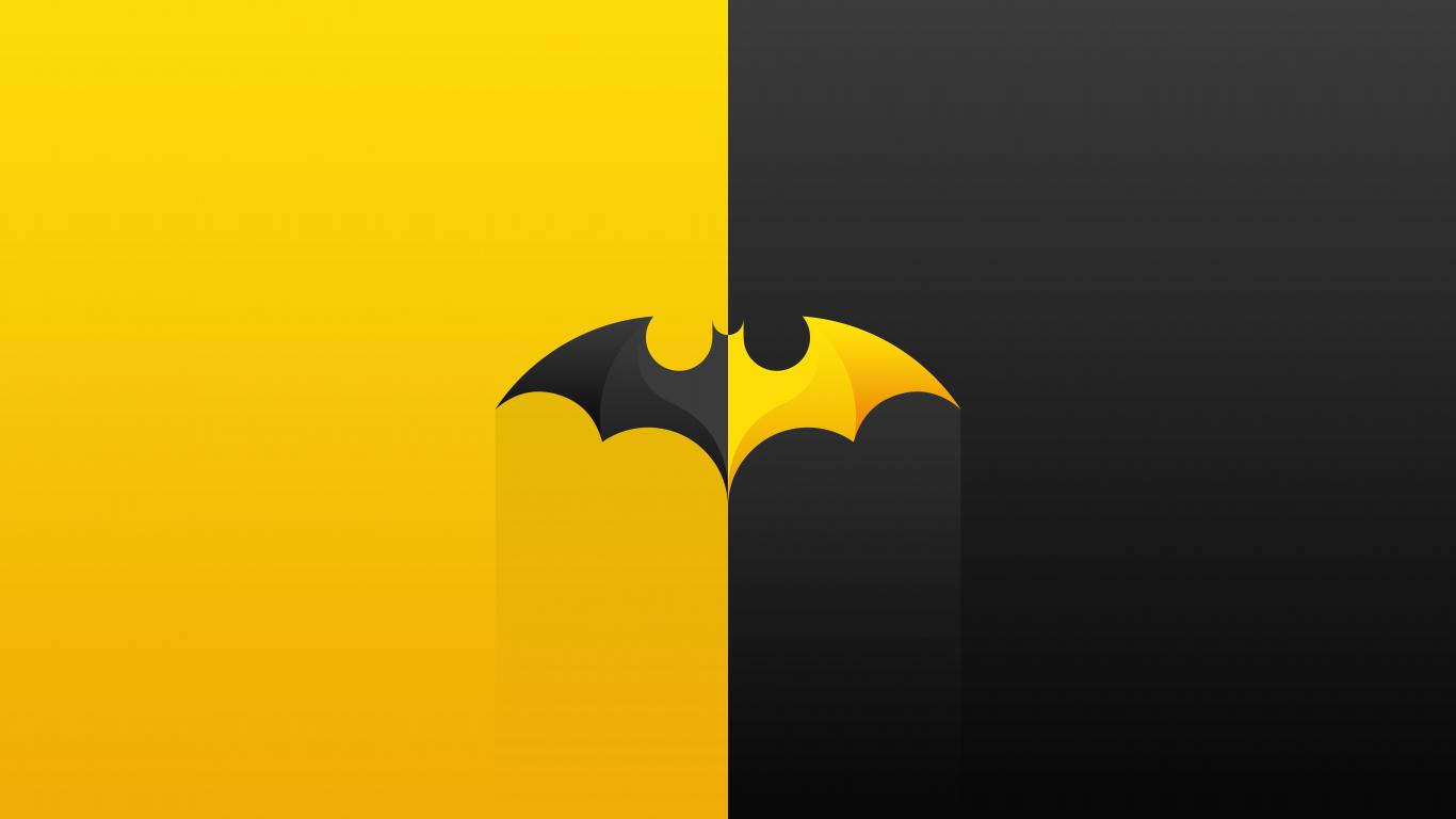 1366x768 Batman Batch Minimal Logo Wallpaper Background For Your XFCE Desktop
