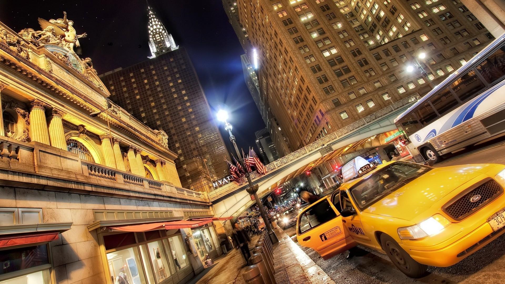 1920x1080 Download Wallpaper 1920x1080 new york, traffic, cars, street, hdr Full HD 1080p HD Background