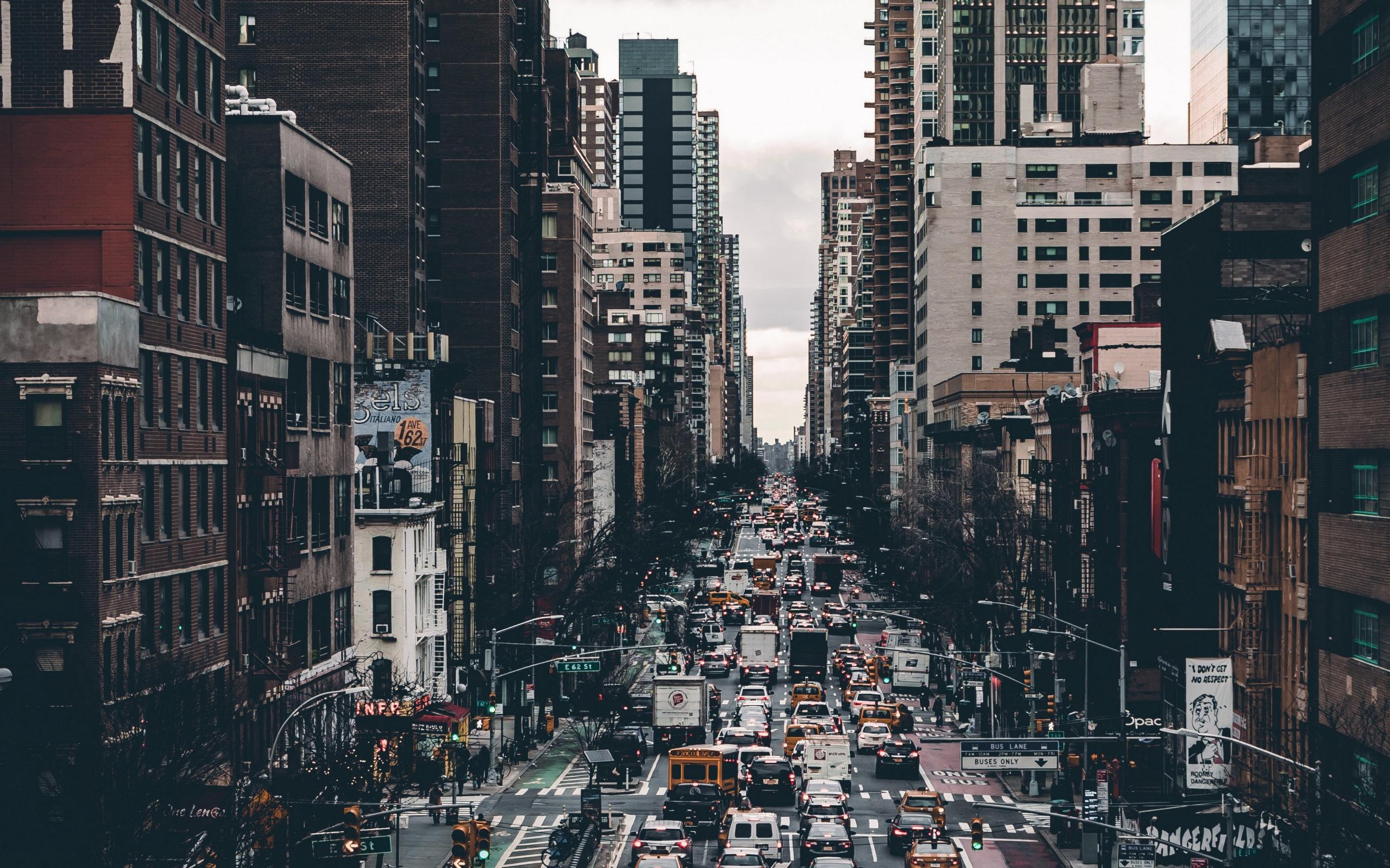 2560x1600 Download wallpaper New York, autumn, cityscape, street, New York City cityscape, USA, city traffic concepts, traffic jam for desktop with resolution 2560x1600. High Quality HD picture wallpaper