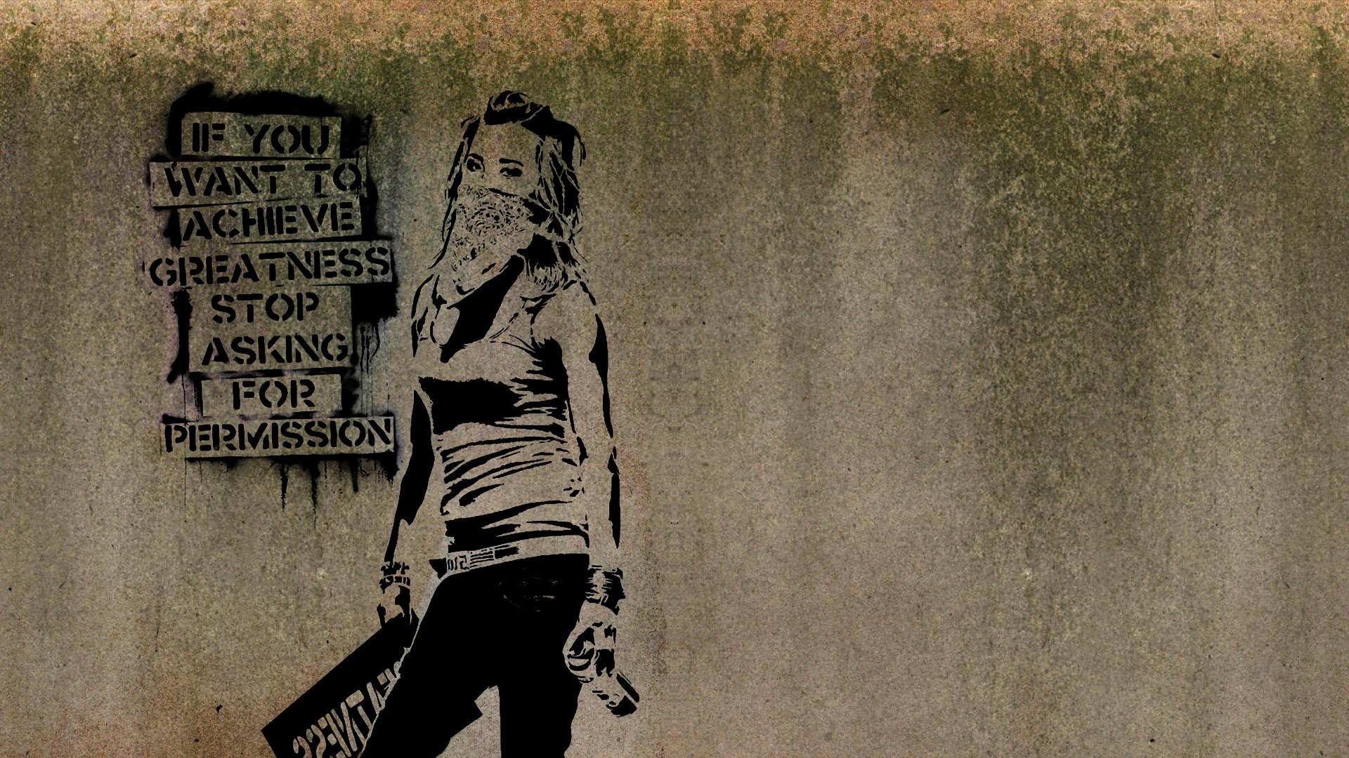 1920x1080 1920x1080 graffiti women banksy artwork text quote minimalism inspirational walls scarf wallpaper JPG 625 kB Gallery HD Wallpaper