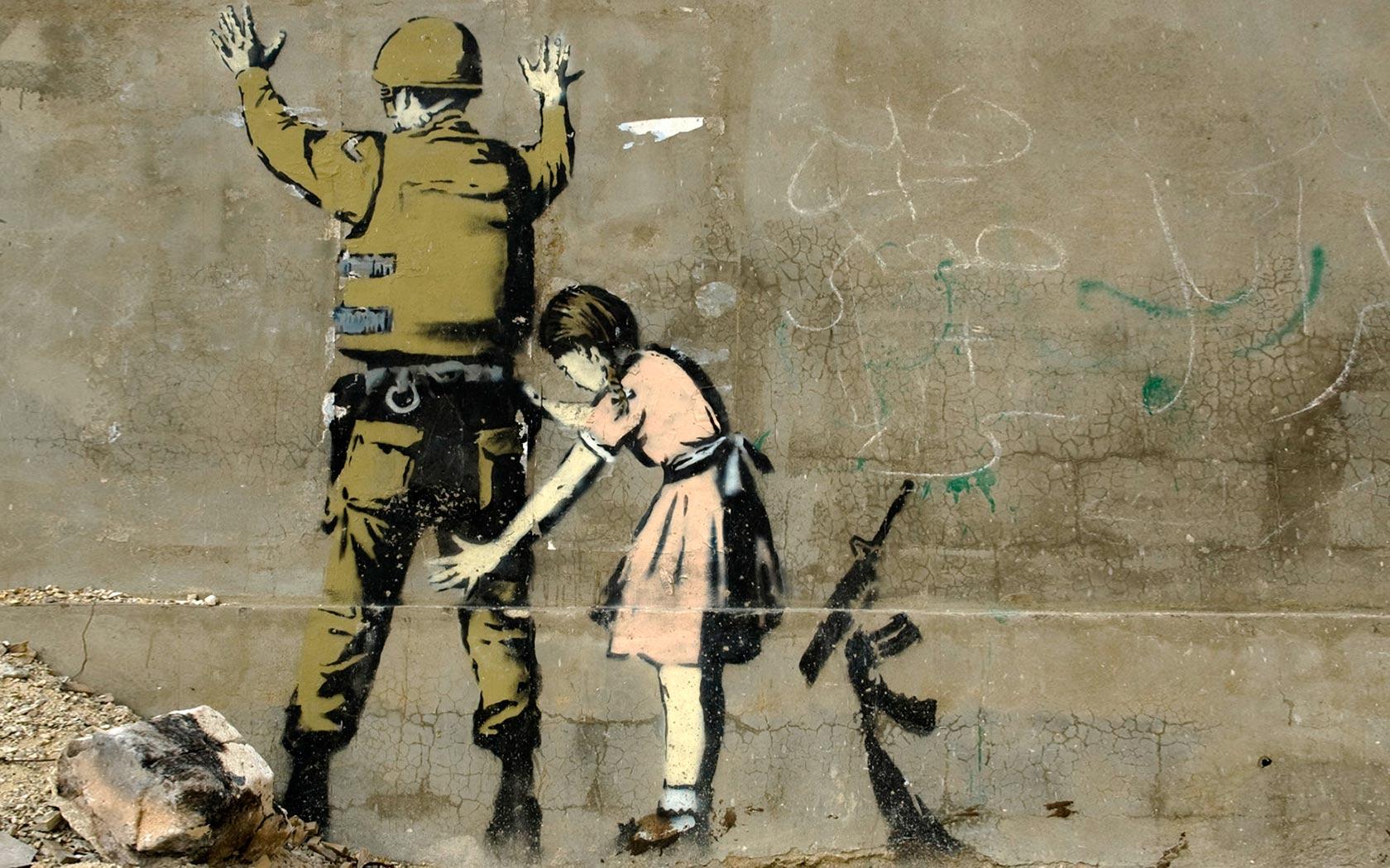 1680x1050 The power of Banksy street art