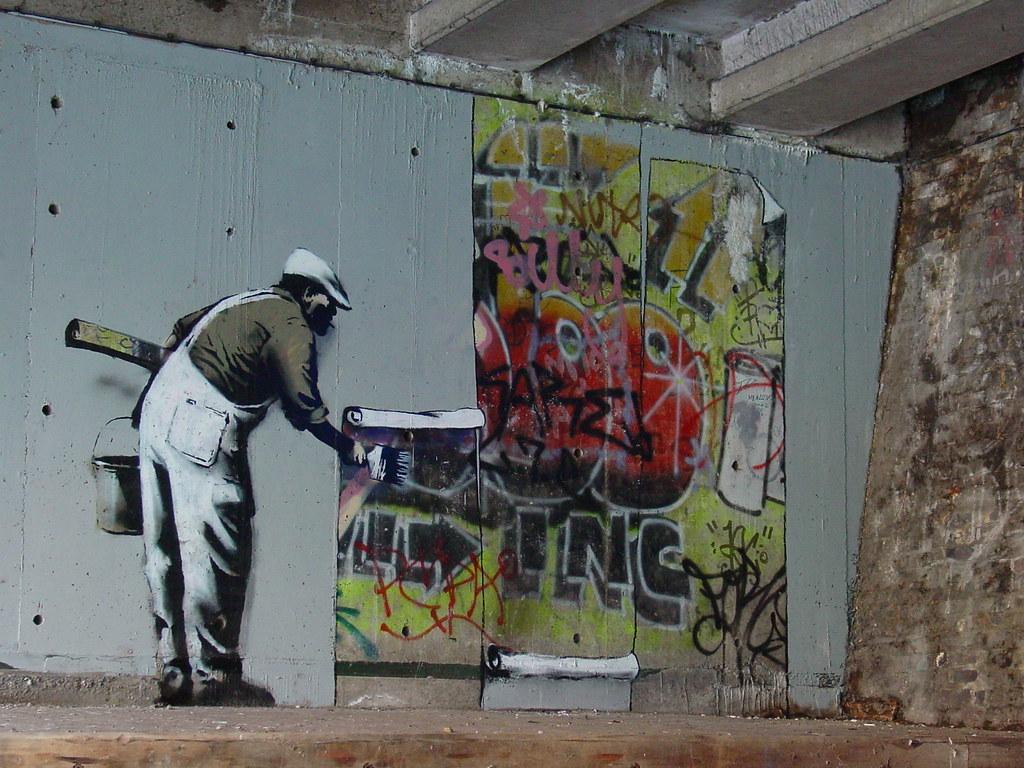 1024x768 Banksy wallpaper graffiti. Banksy Hits Regents Canal, Londo