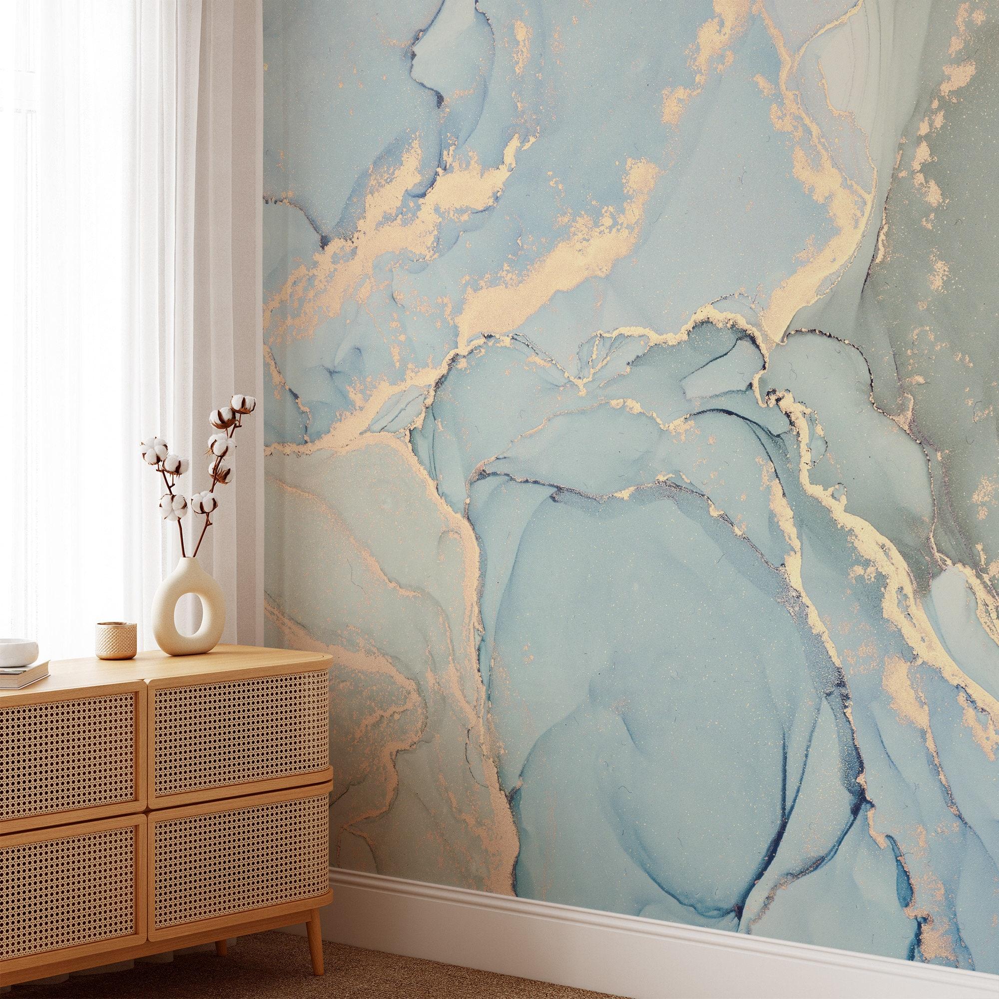 2000x2000 Mint Green and Blue Marble Texture Wallpaper Natural Luxury