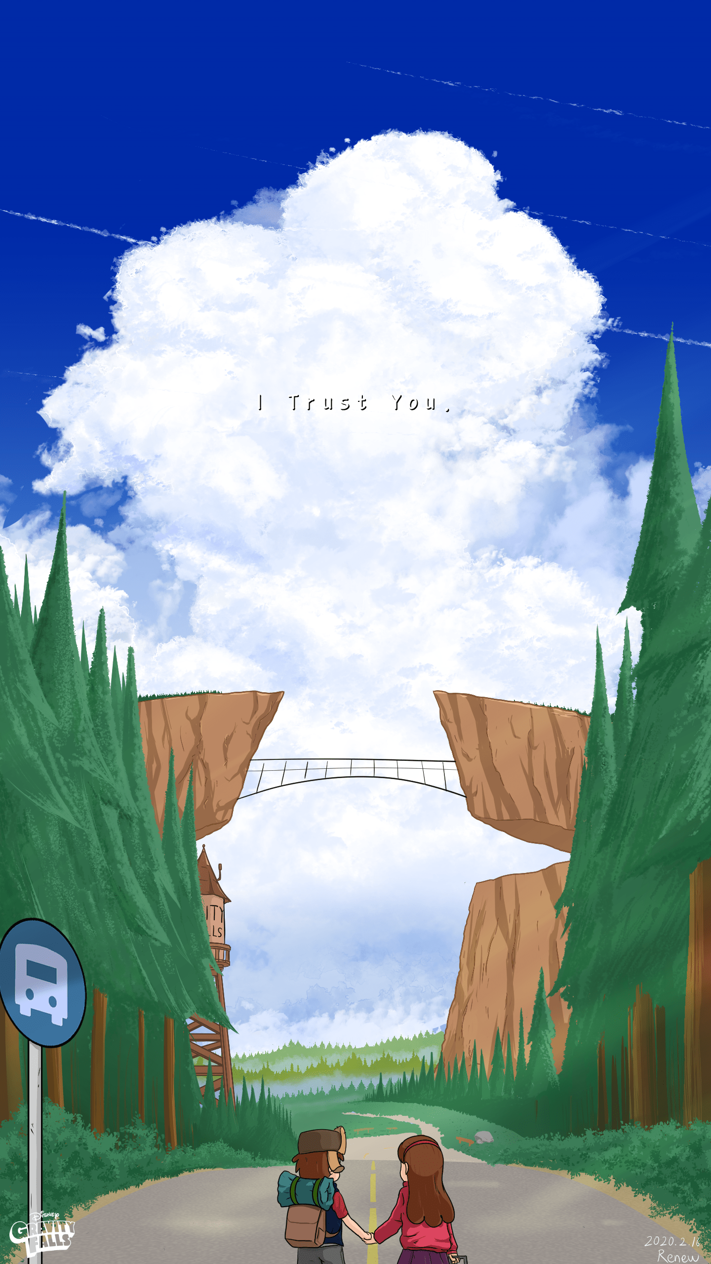 1440x2560 Gravityfalls Fanart 2 - 'I Trust You.' wallpaper(1440X2560)