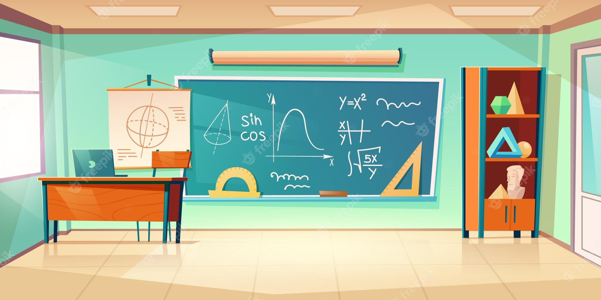 2000x1000 Cartoon Classroom Image
