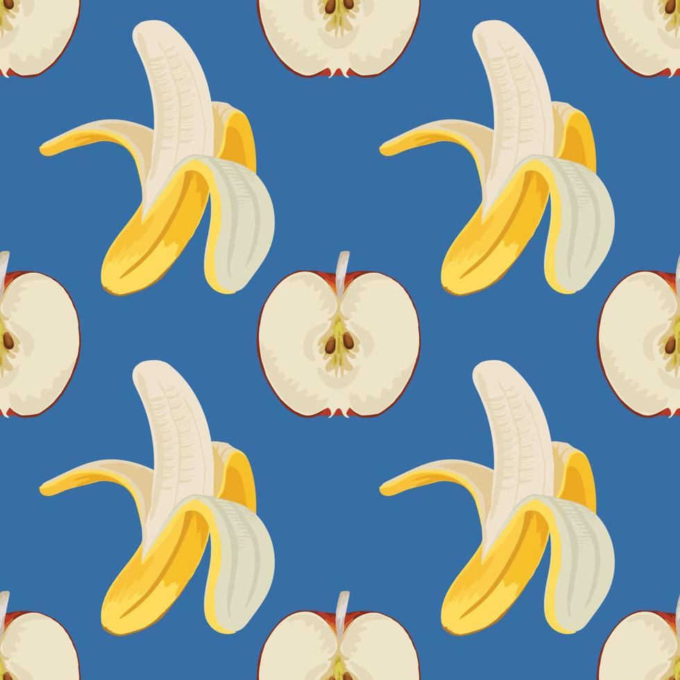 980x980 banana and apple seamlesss art wallpaper design